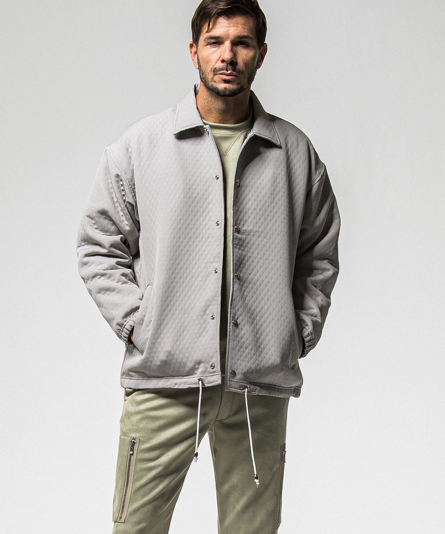 FUR COACH JK / RC38-JK-005 / キルティングファーコーチジャケット / グレー (11月中旬入荷予定)