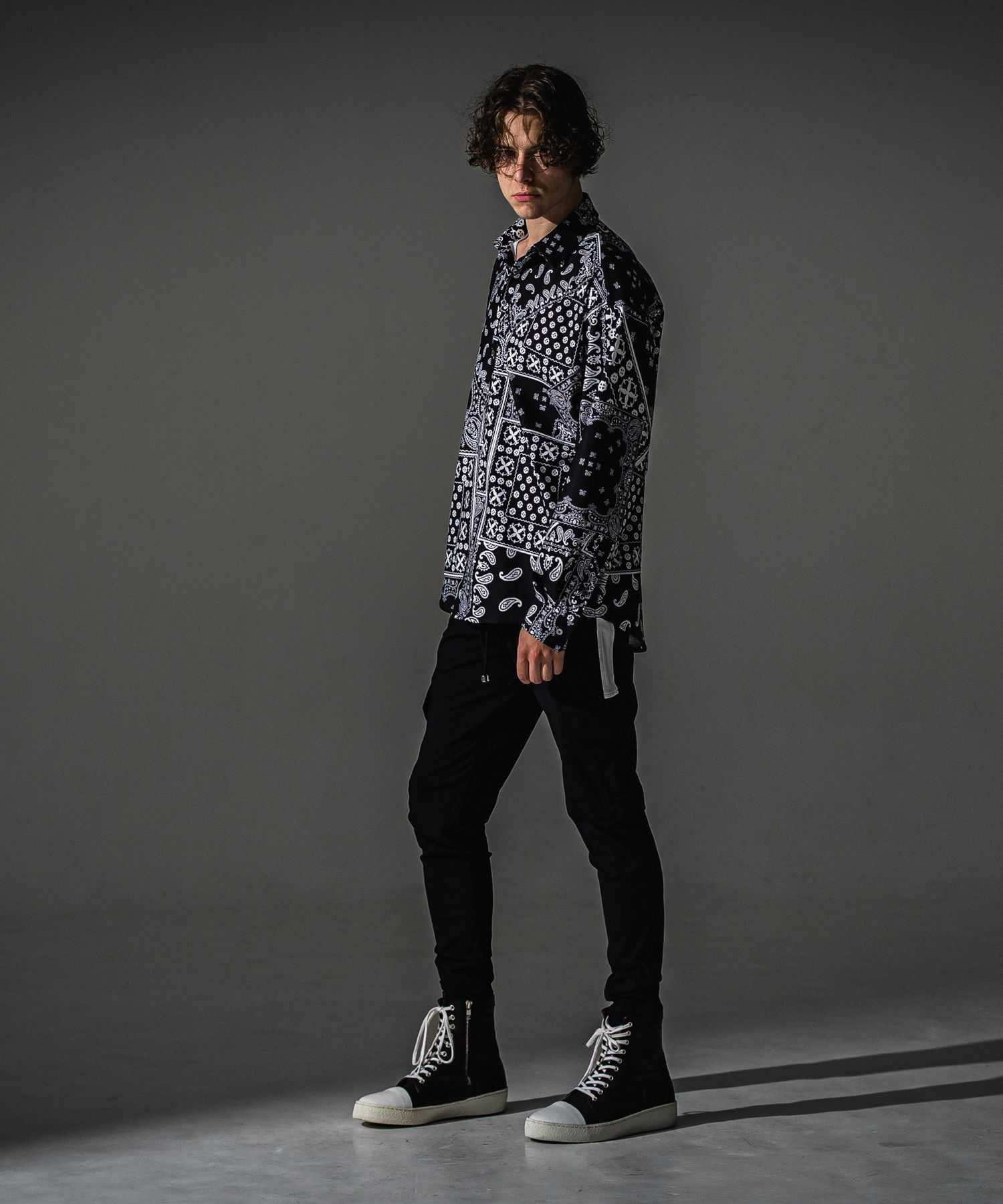 BANDANA JACK SHIRTS / RC41-SH-002 / オーバーサイズペイズリーシャツ / ブラックバンダナ (8月下旬入荷予定)
