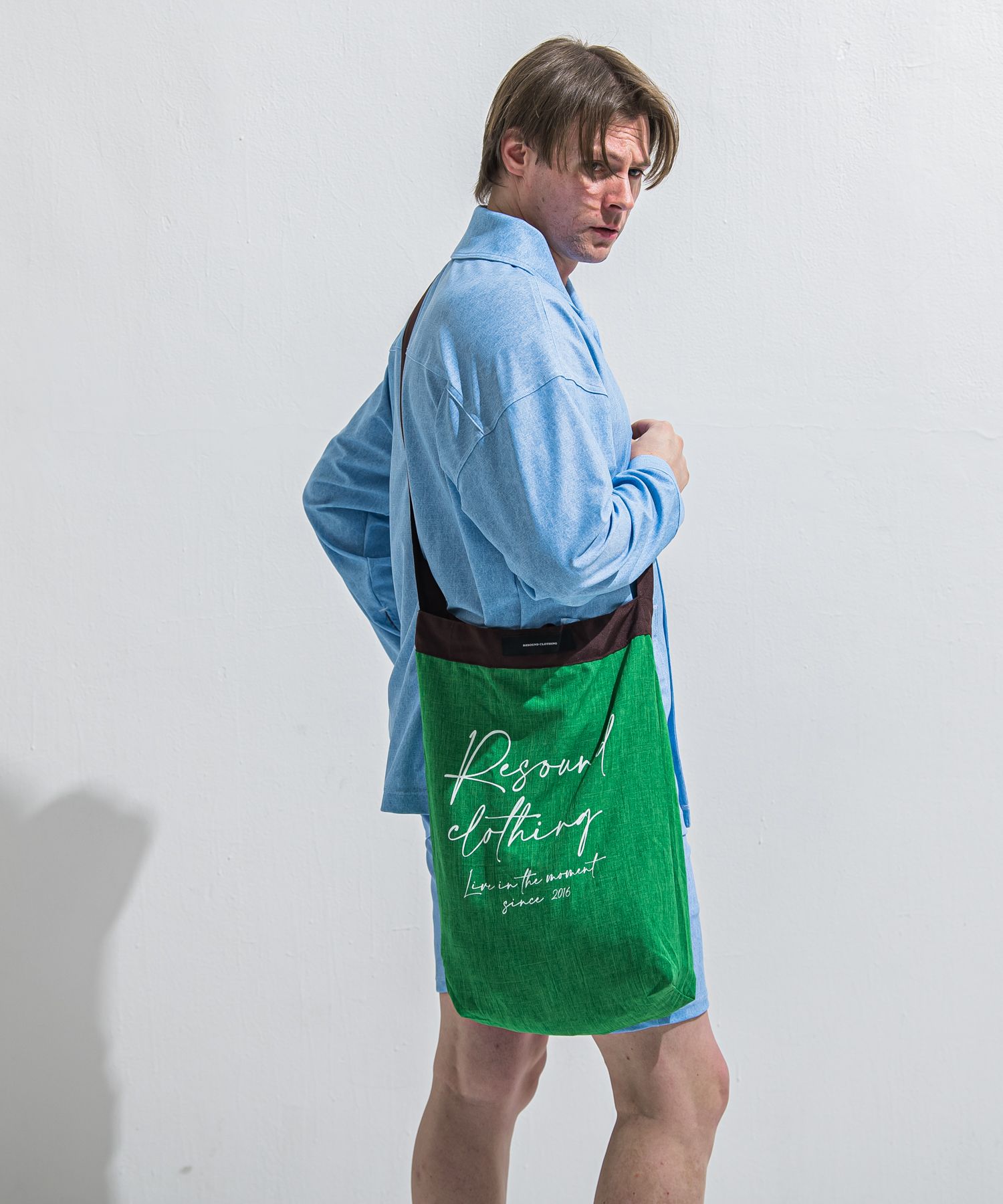 「Lagu×RESOUND」 BLANKET & ECOBAG / RL-BLBAG-1 / ブランケット&ショルダーエコバッグ / グリーン