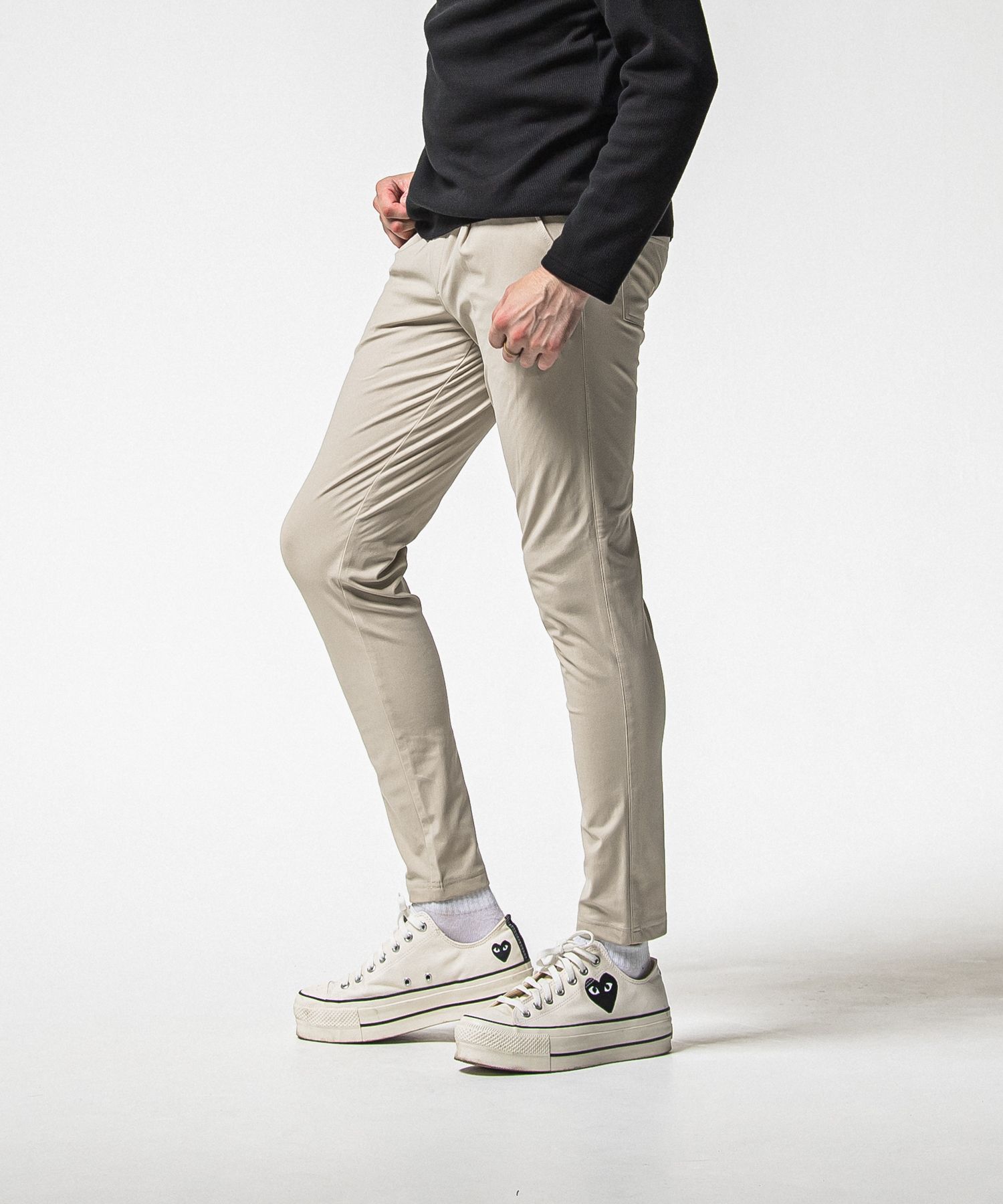 CHRIS EASY HEAT TUCK PANTS / RC38-ST-016HT / 裏起毛ワンタックスラックスイージーパンツ / グレージュ (10月下旬入荷予定)