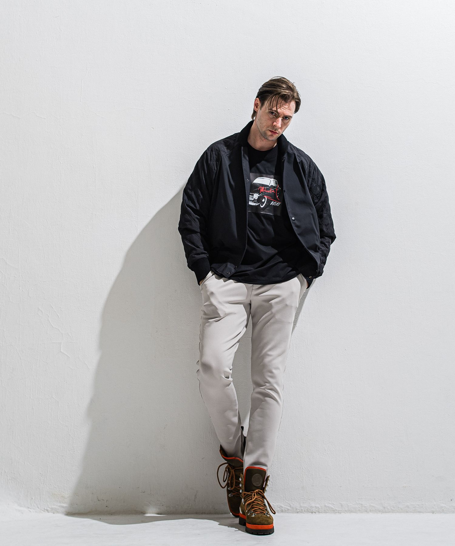 PB VARSITY JACKET / DP1-JK-001 / キルティングナイロンスタジャン / ブラック (2月中旬入荷予定)