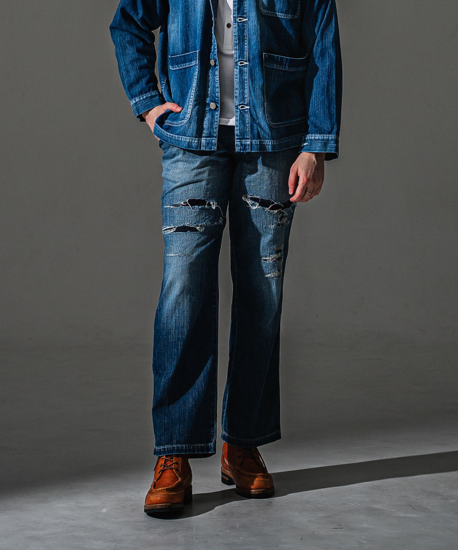 WK PT / RC41-ST-042 / ワンタックワークデニムパンツ / インディゴリメイク (8月中旬入荷予定)