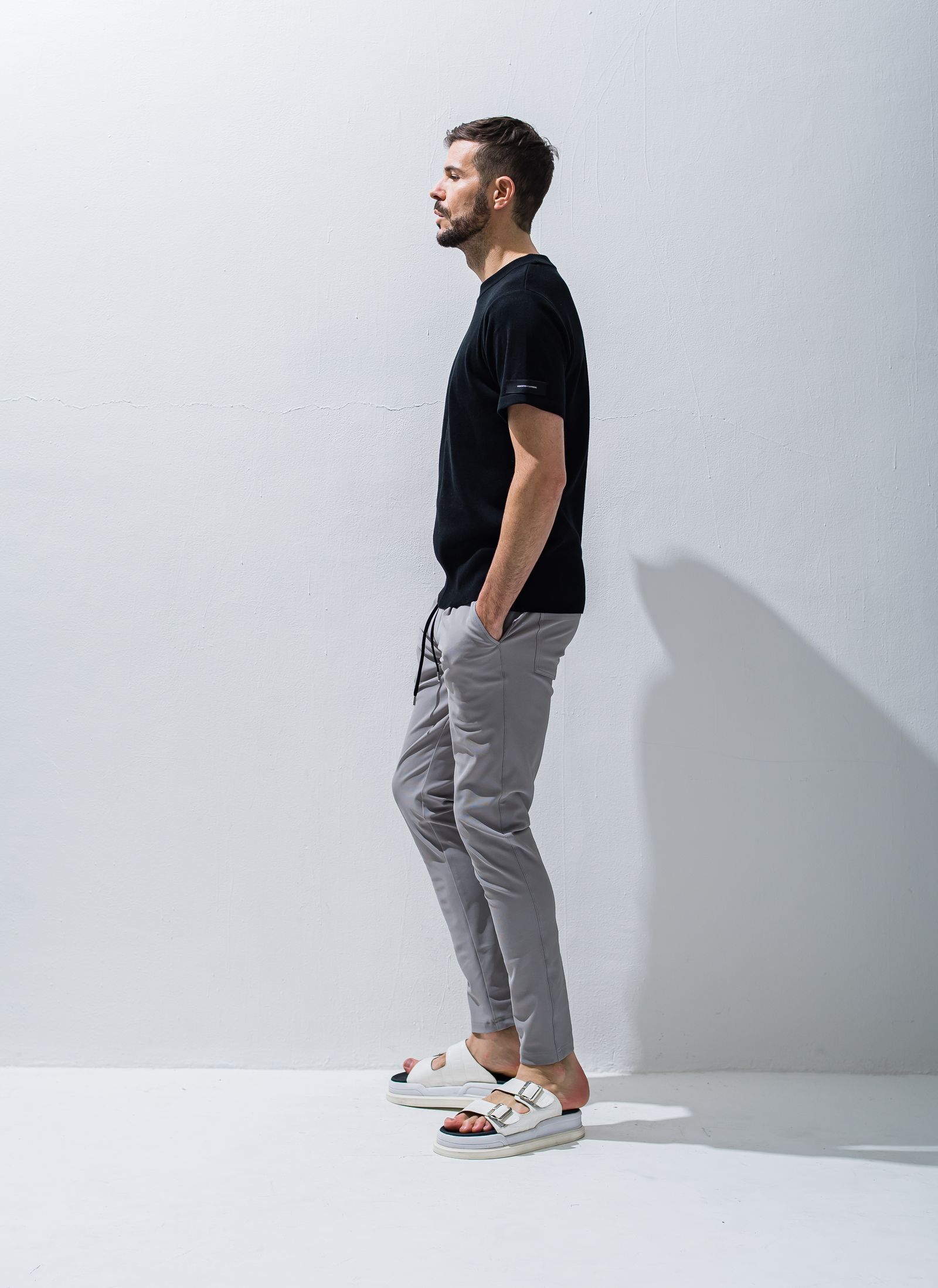 SILK HALF KNT / RC28-K-001 / 無地半袖サマーニット / ブラック