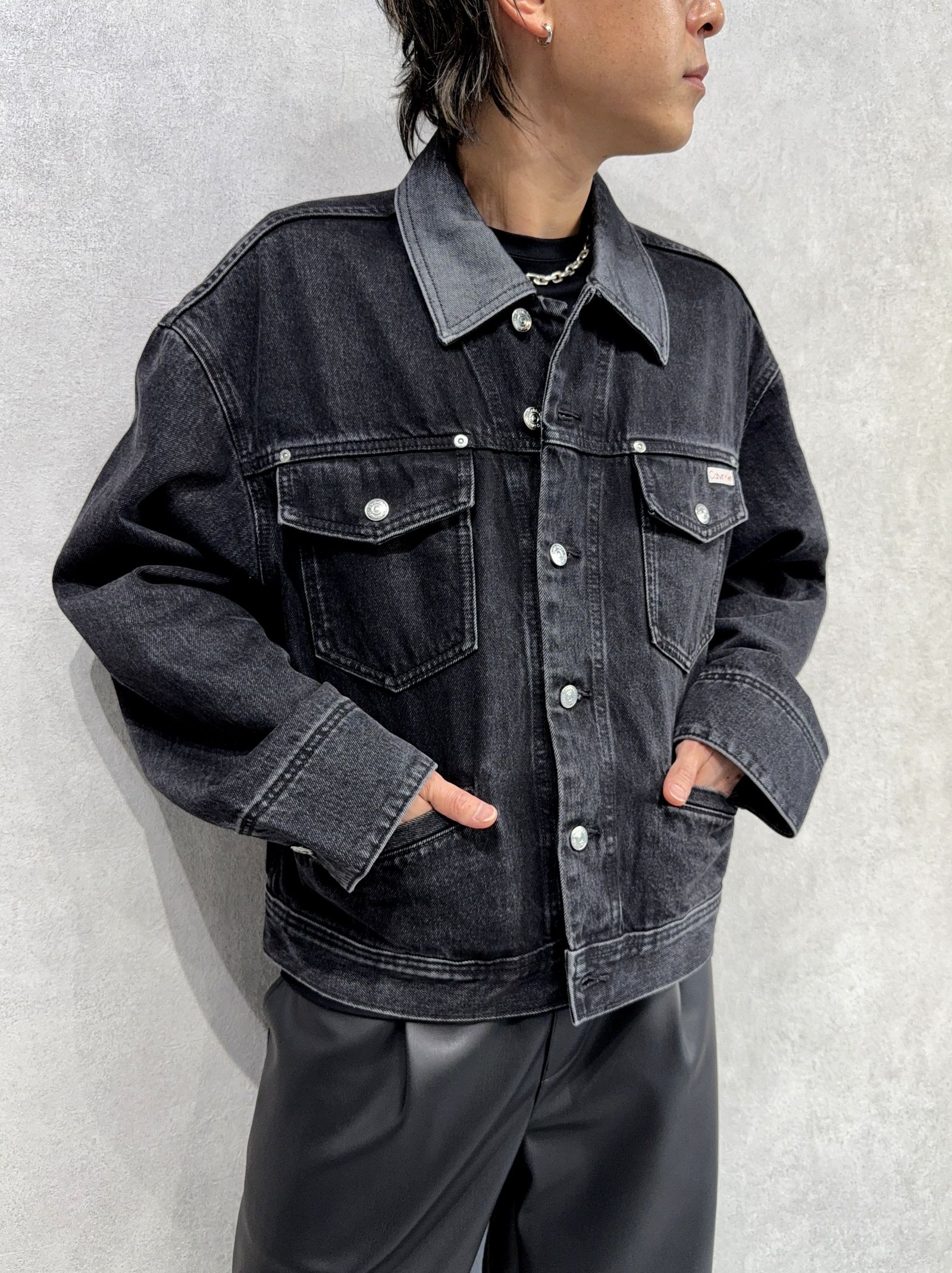 カルバンクライン新作×RESOUND別注レザーワイドパンツ