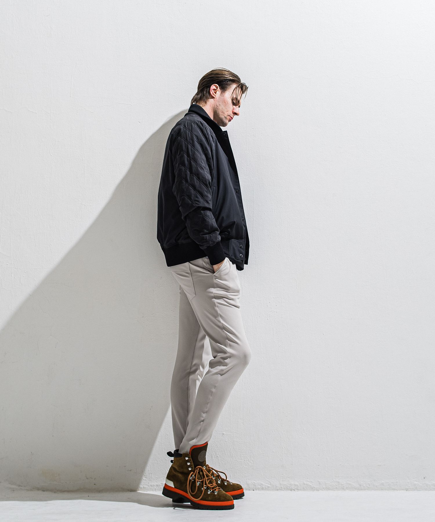 PB VARSITY JACKET / DP1-JK-001 / キルティングナイロンスタジャン / ブラック (2月中旬入荷予定)