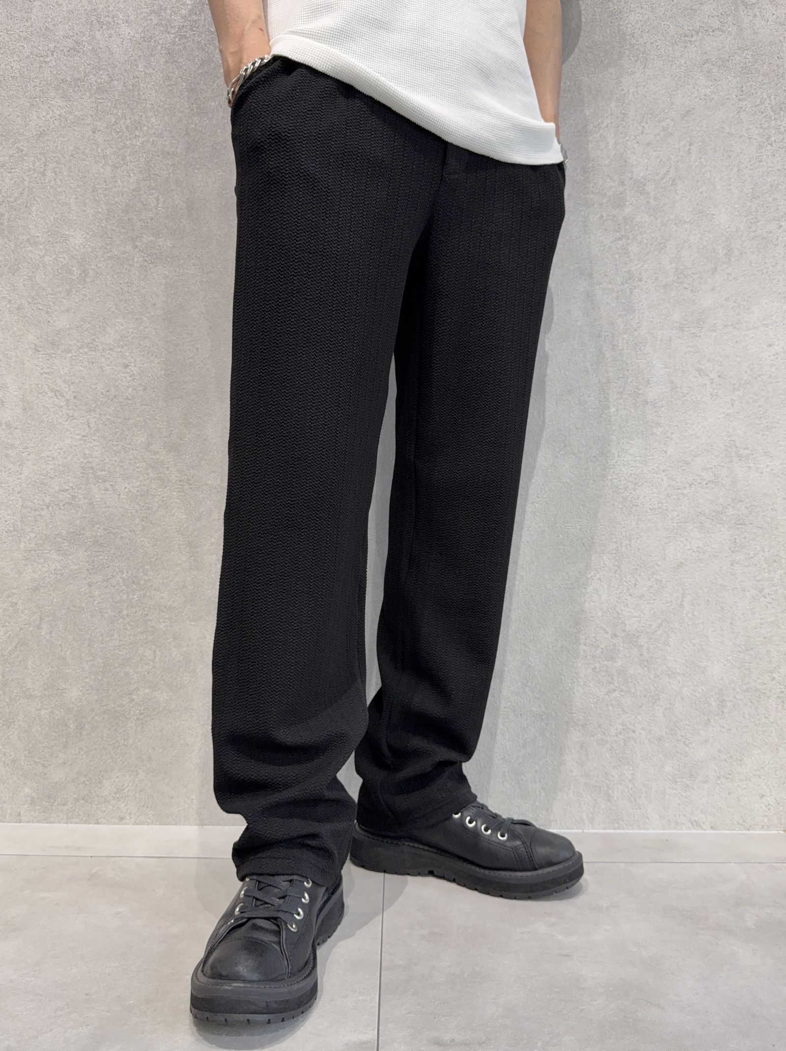 SEMI WIDE TUCK PANTS / RC40-ST-016WT / セミワイドタックパンツ / ブリスターブラック