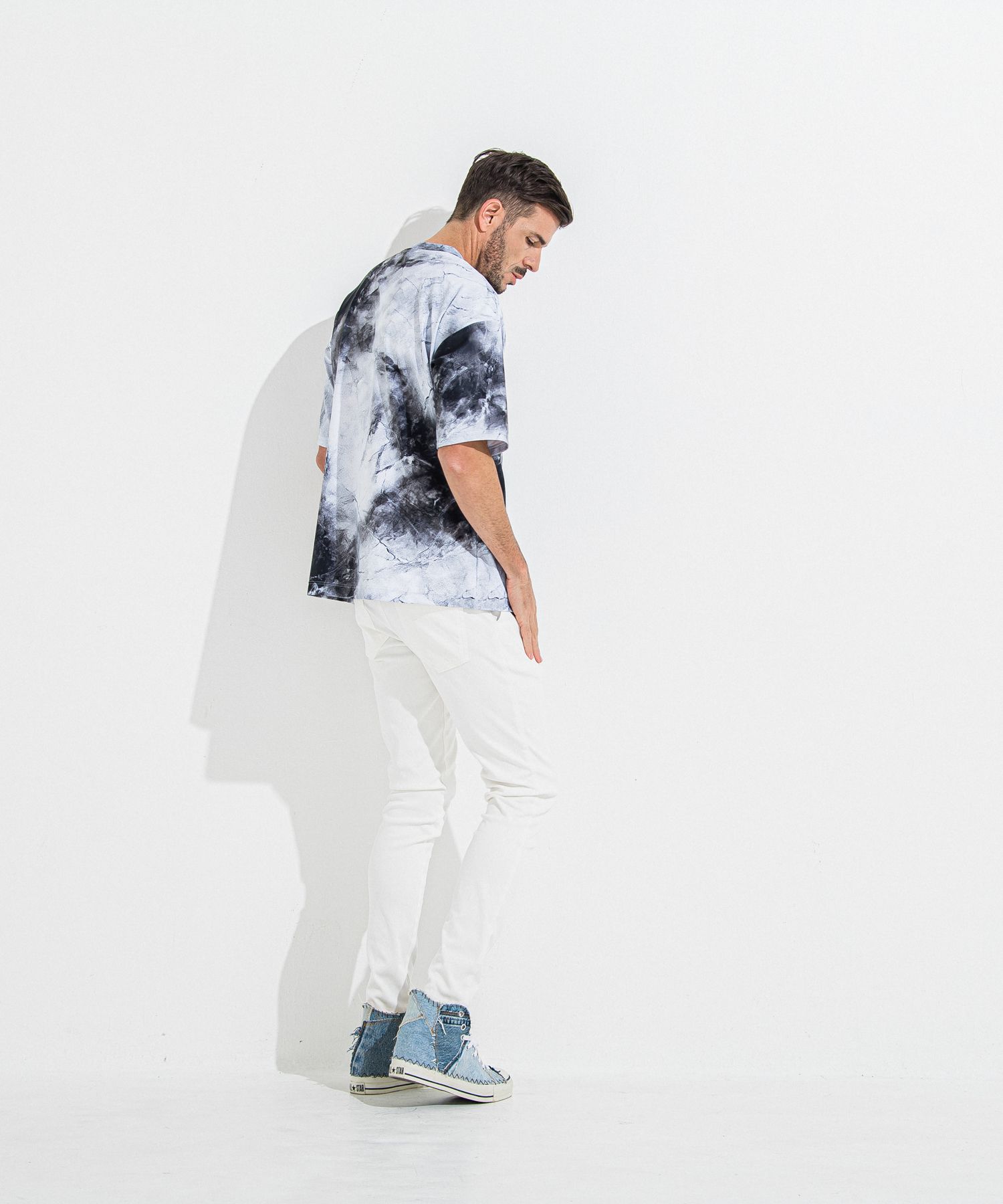 DENIM JERSEY CHRIS EASY TUCK PT / RC36-ST-016TD / ライトオンスデニムジャージイージータックパンツ / ホワイト