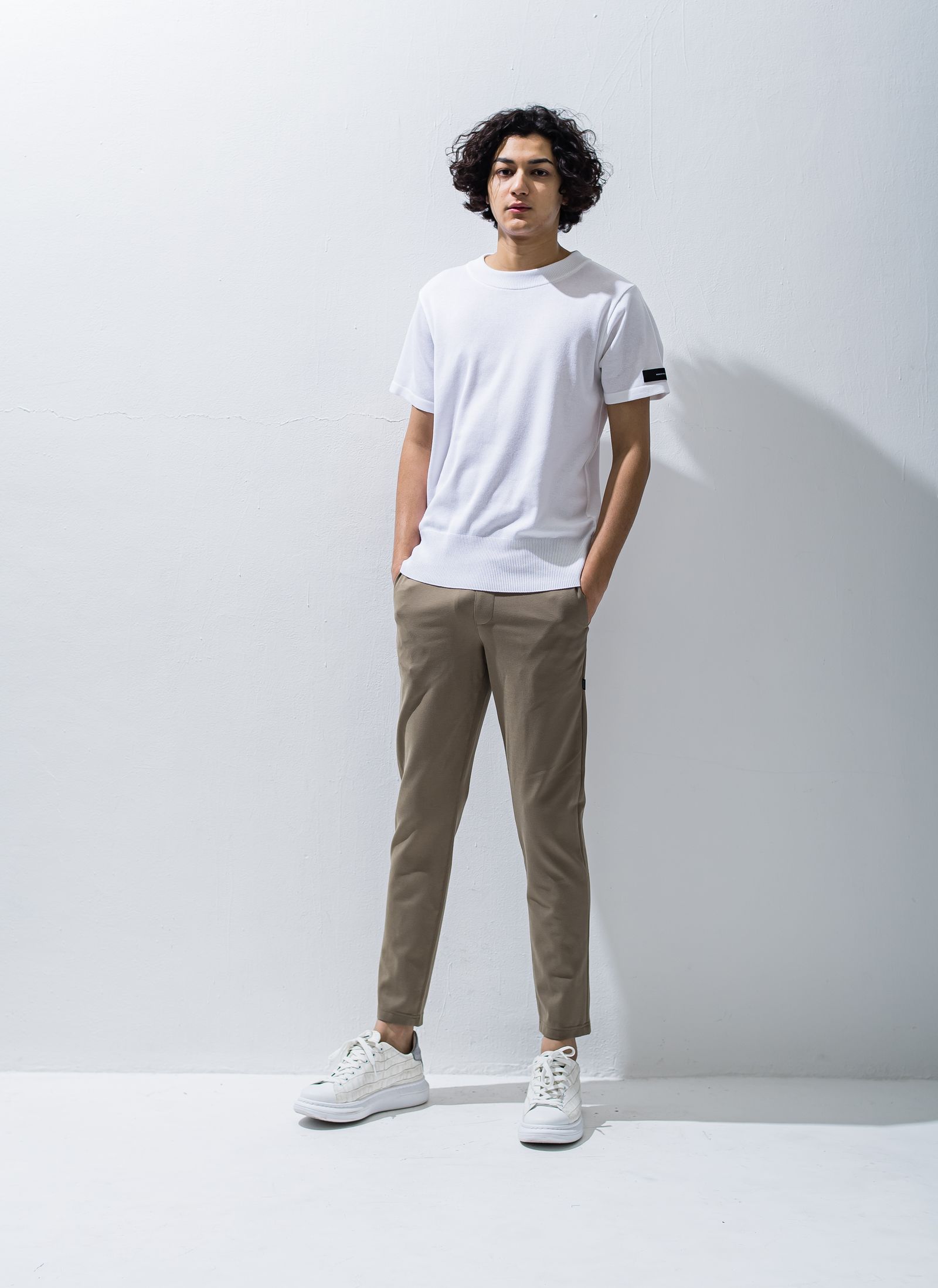 SILK HALF KNT / RC28-K-001 / 無地半袖サマーニット / ホワイト