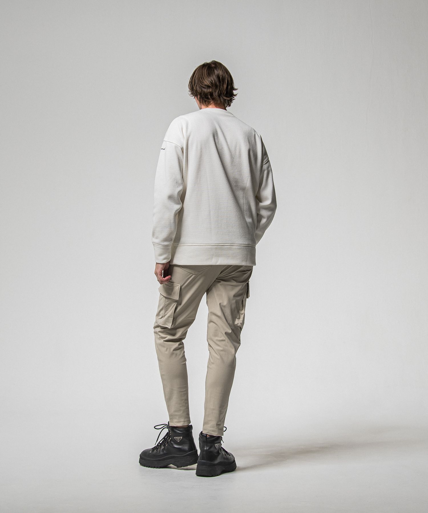 VELOURS FLEECE THERMAL LOOSE TRAINER / RC38-C-002 / 裏起毛サーマルトレーナー / ホワイト (10月中旬入荷予定)