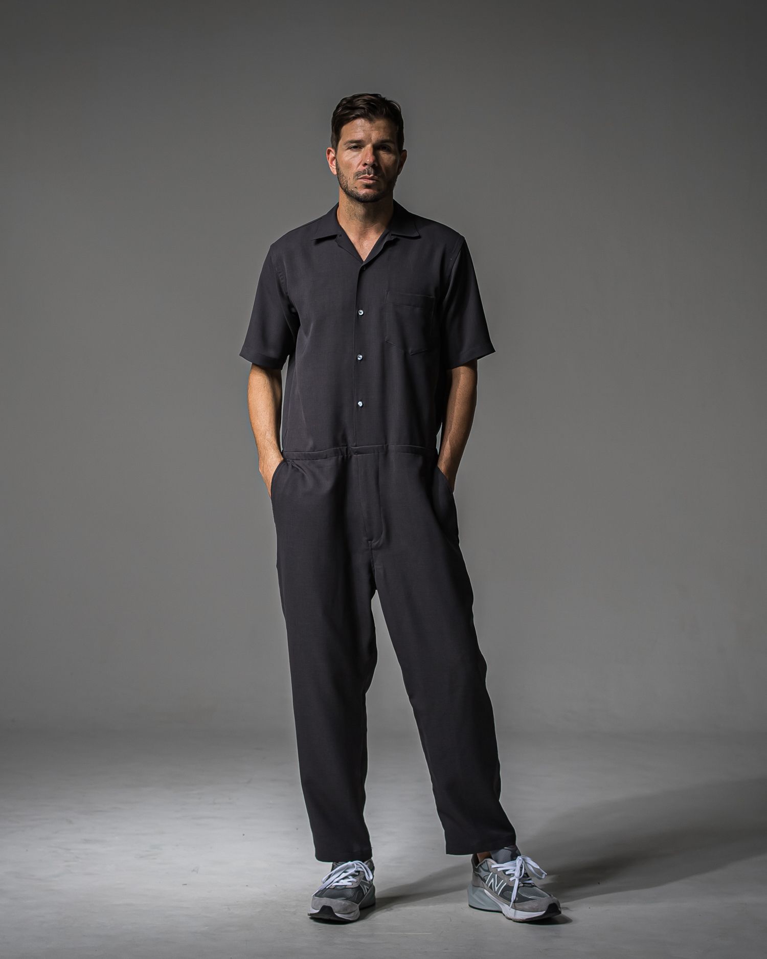 RAGE TWILL HALF ALL IN ONE / DP1-TN-001 / 半袖シャツオールインワン / チャコール (3月中旬入荷予定)