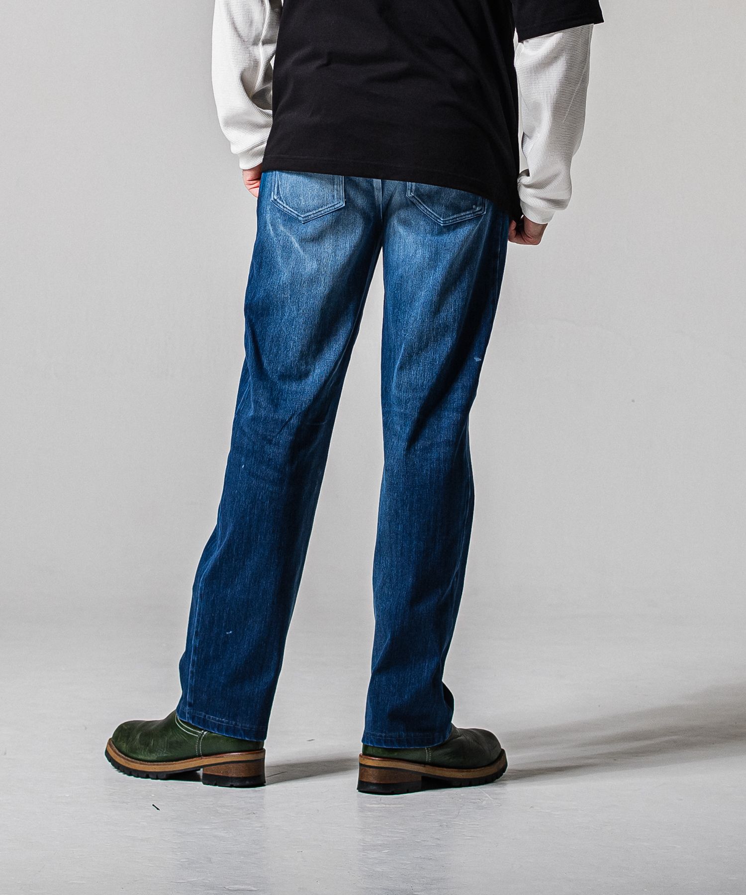 DENIM JERSEY WIDE PT / RC39-ST-016WTD / ライトオンスデニムジャージ ワイドパンツ / ダークインディゴ (2月中旬入荷予定)