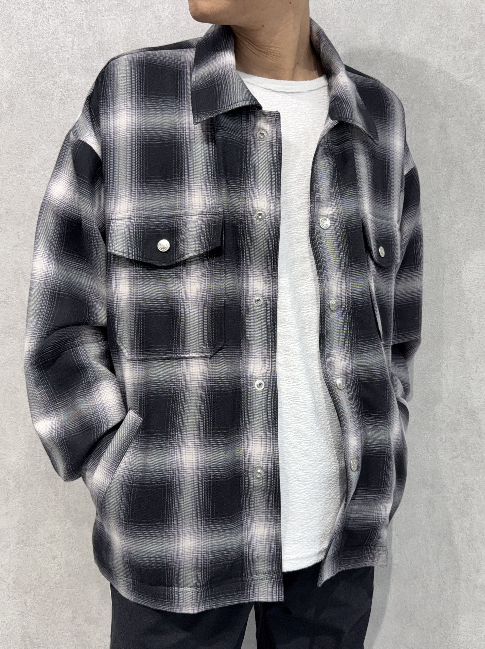 50S CHECK JK / RC39-JK-007C / チェックシャツジャケット / ブラック