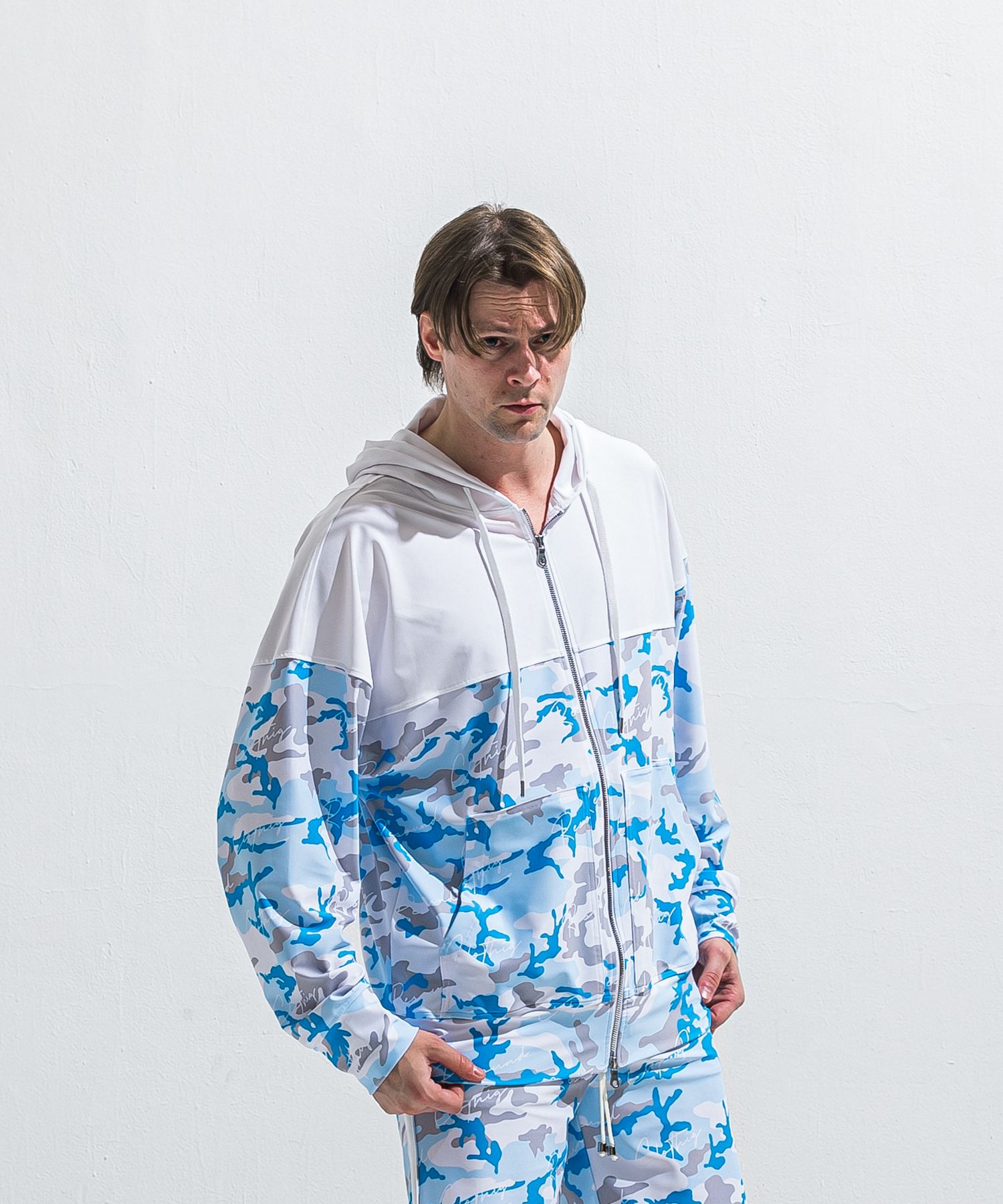 RUSH OVER ZIPUP HOODIE / RC40-C-001 / ラッシュガードパーカー / カモフラサックス (5月下旬入荷予定)