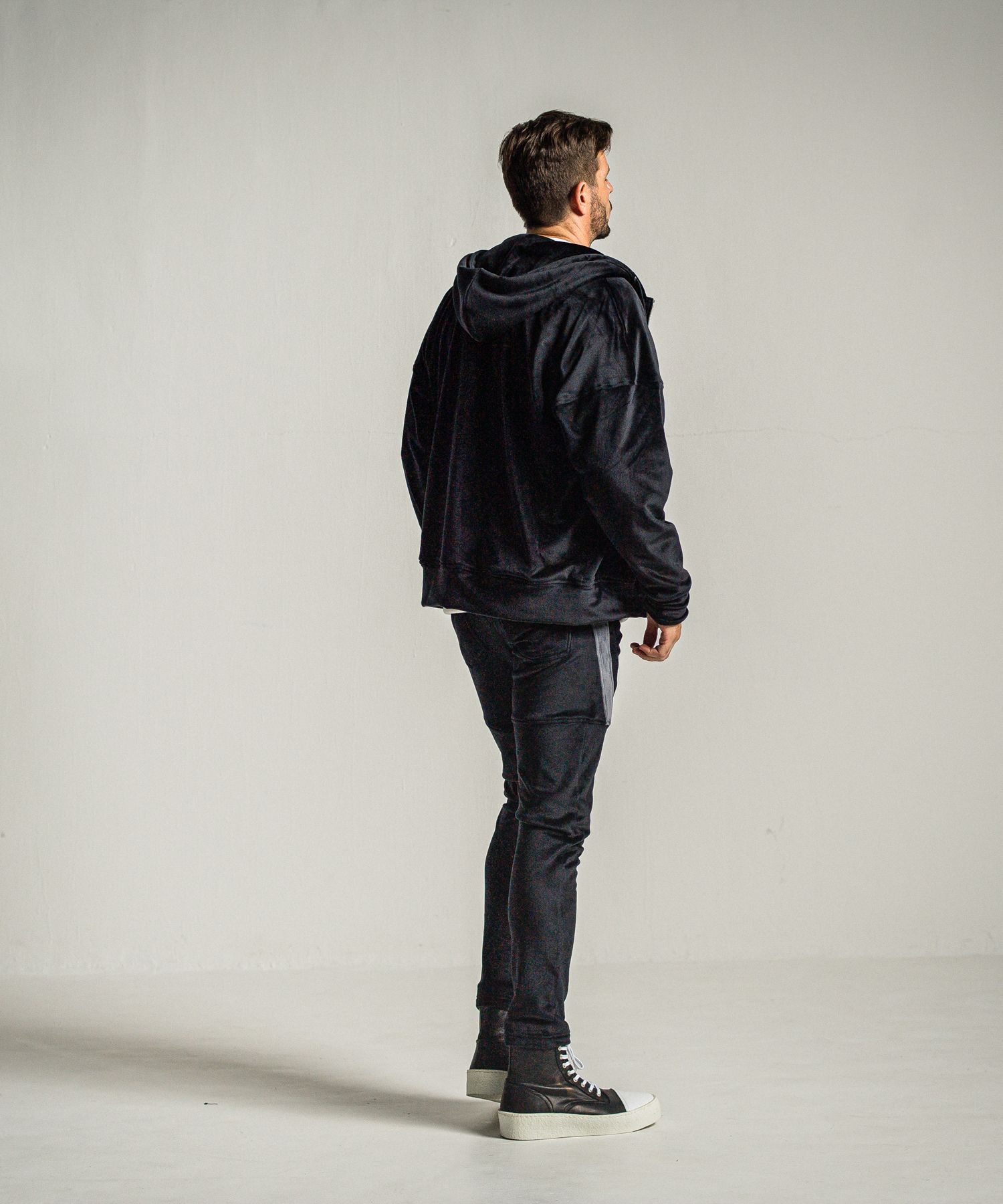 VELOURS TYLER PANTS / RC34-ST-026BH / ベロアフリースラインイージーパンツ / ブラック