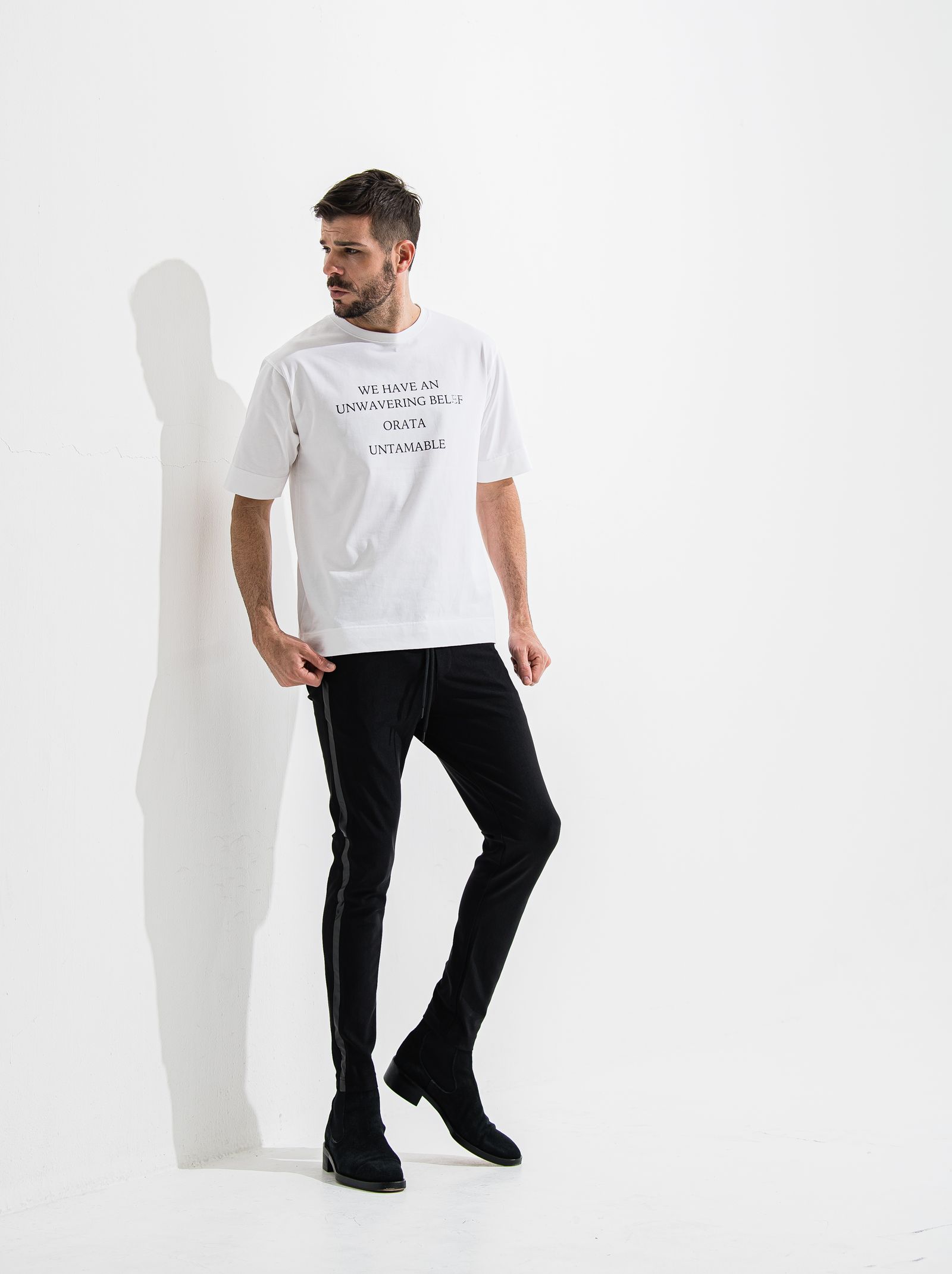 TUXEDO EASY PANTS / OR2-ST-009 / レザーラインイージーパンツ / ブラック