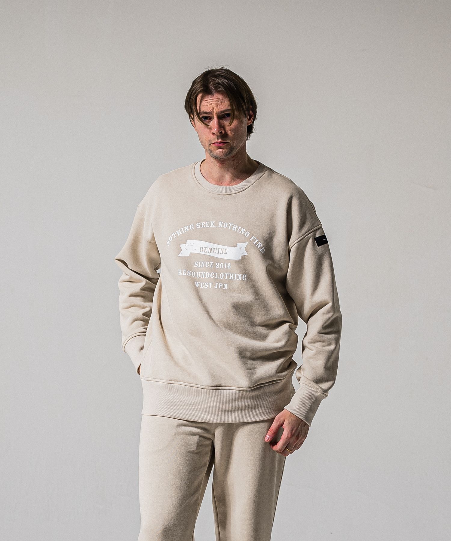 HF URAKE COLLEGE DROP TRAINER / RC39-C-002 / 高機能スウェットトレーナー / グレージュ (1月中旬入荷予定)