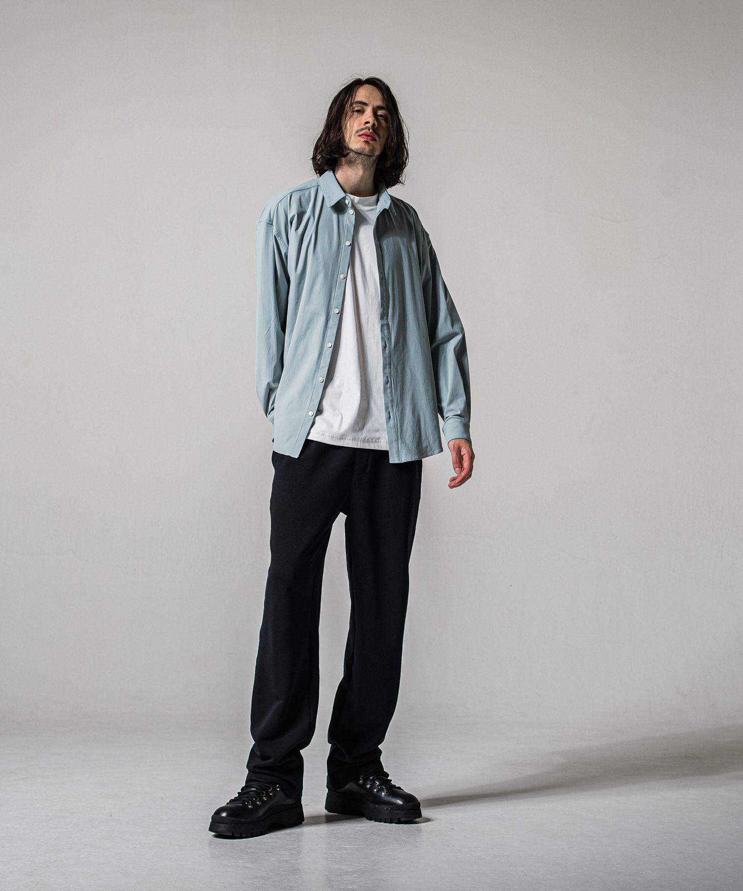 NYLON JACK SHIRTS / RC39-SH-001 / オーバーサイズナイロンシャツ / アクア (2月上旬入荷予定)