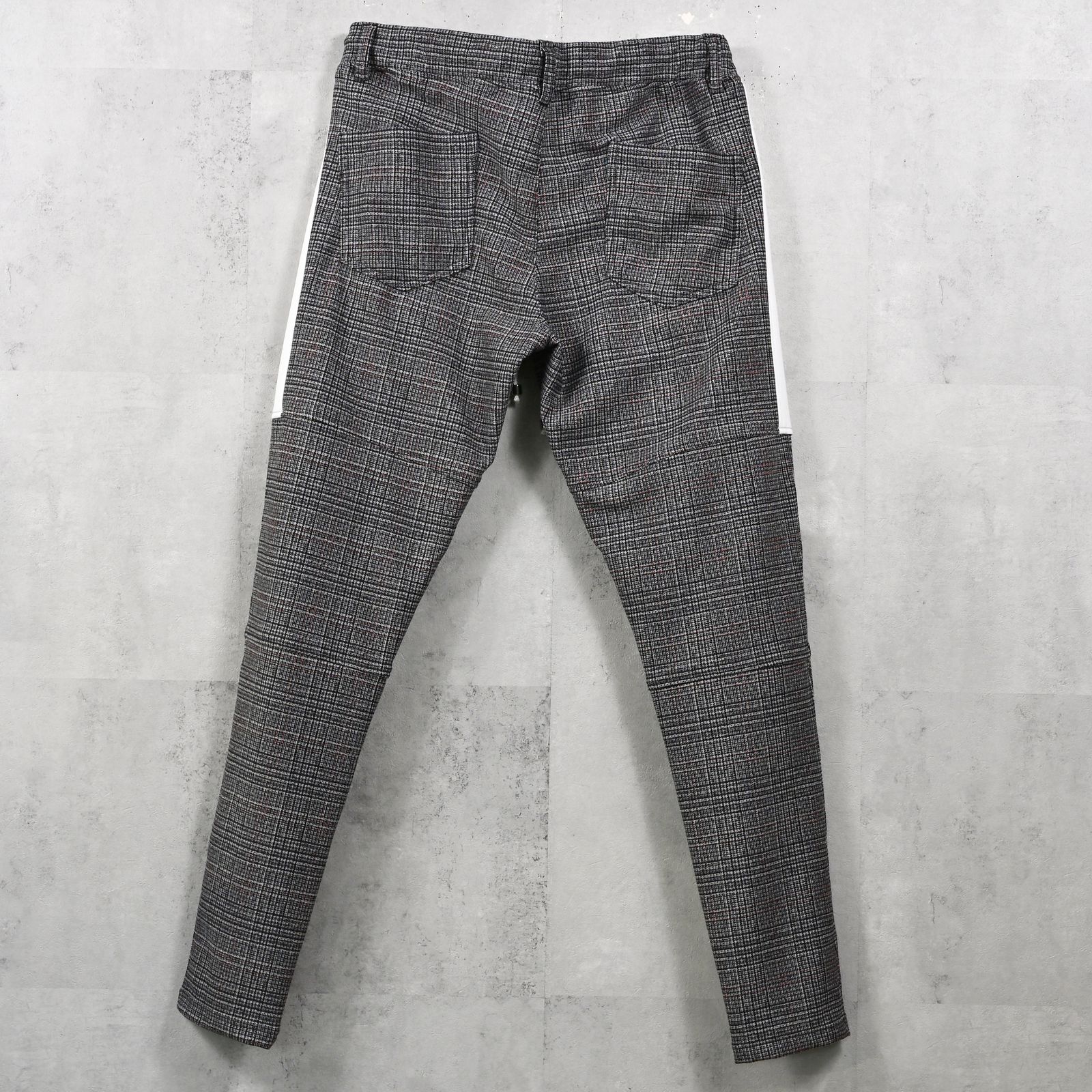 JT HEAT CHECK PT / RC42-ST-045 / 裏起毛切り替えラインタックパンツ / グレンチェック グレー×レッド (11月中旬入荷予定)