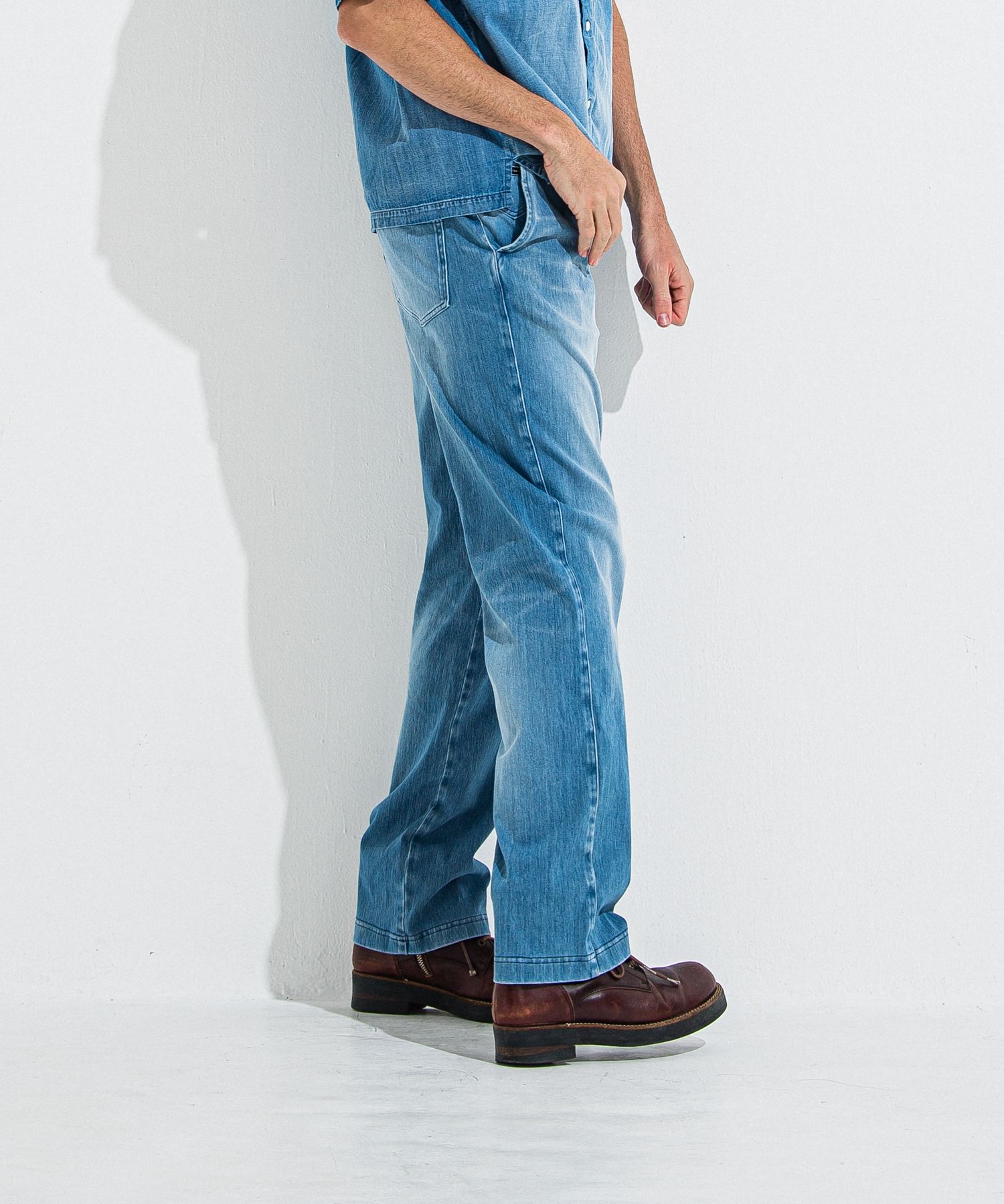 DENIM JERSEY WIDE PT / RC36-ST-016WTD / ライトオンスデニムジャージワイドパンツ / ライトインディゴ