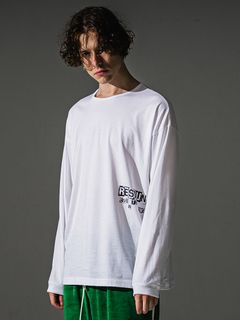 UK OVER LONGSLEEVE TEE / RC41-T-002 / オーバーサイズ長袖ロゴプリントTシャツ / ホワイト (7月中旬入荷予定)