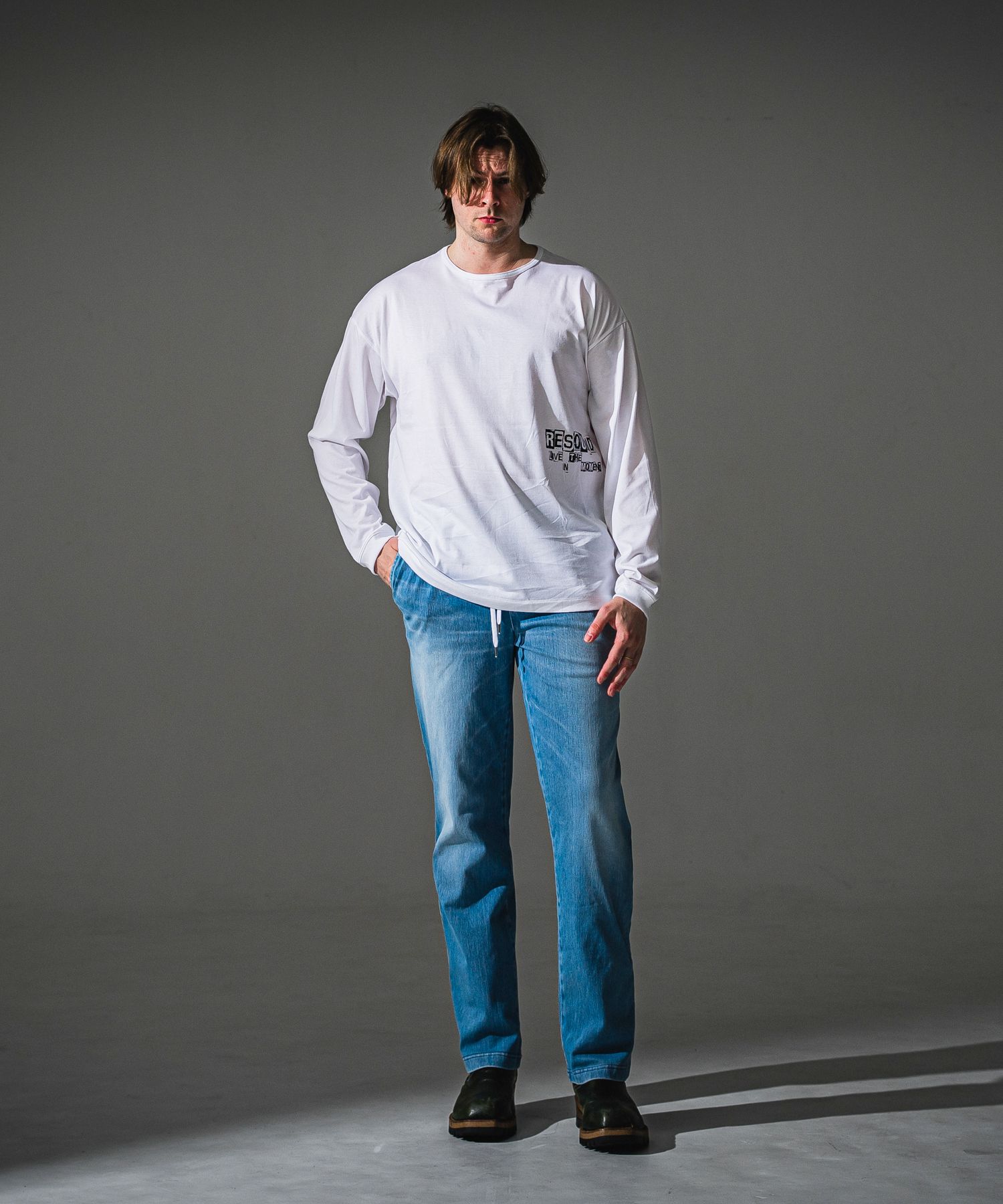 DENIM JERSEY WIDE PT / RC41-ST-016WTD / ライトオンスデニムジャージセミワイドパンツ / ライトインディゴ (8月中旬入荷予定)