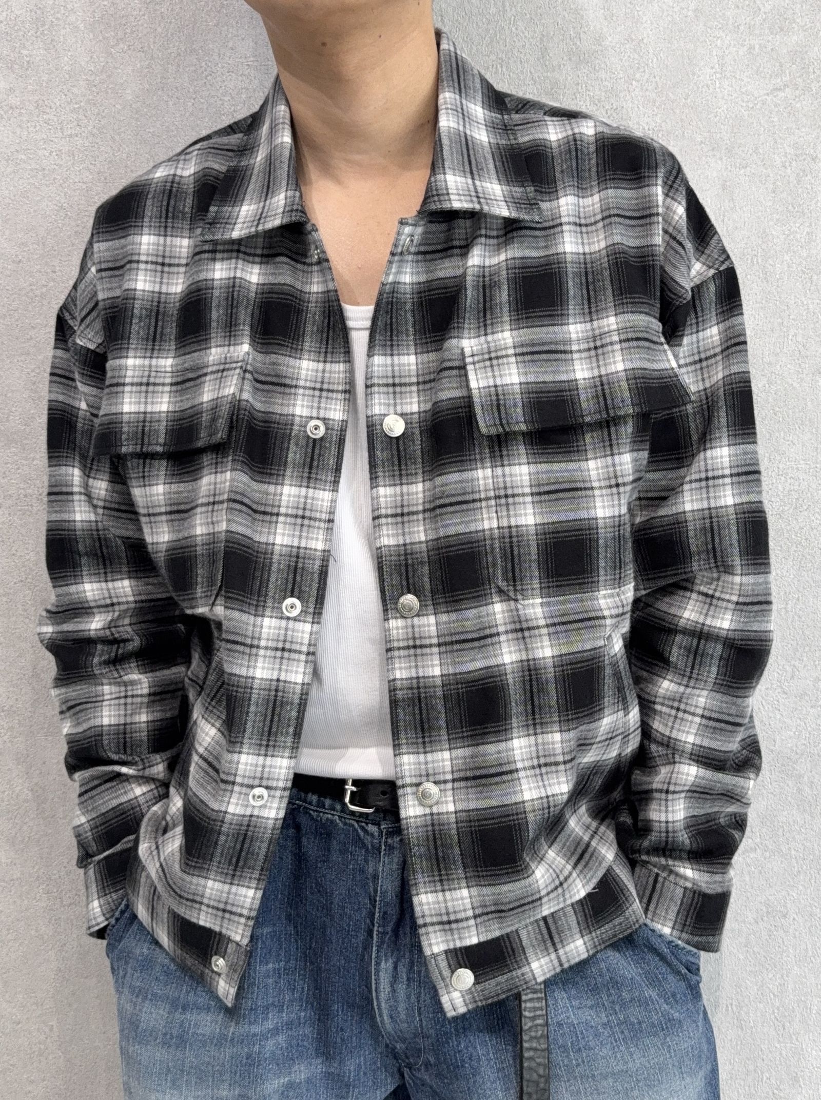 CHECK SHIRT JACKET / RC41-SH-003 / チェックシャツジャケット / ブラック
