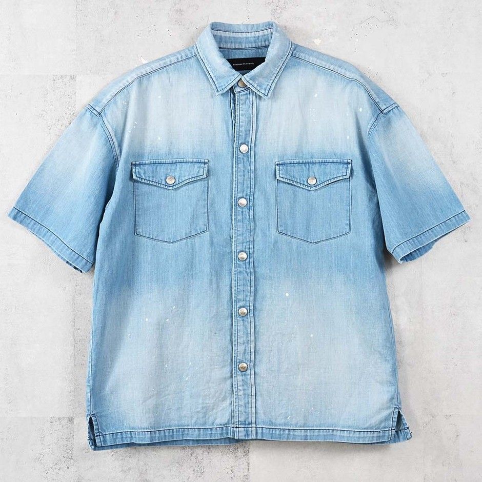 HALF DENIM SHIRTS / RC40-SH-002 / デニム半袖シャツ / ライトインディゴ (6月上旬入荷予定)