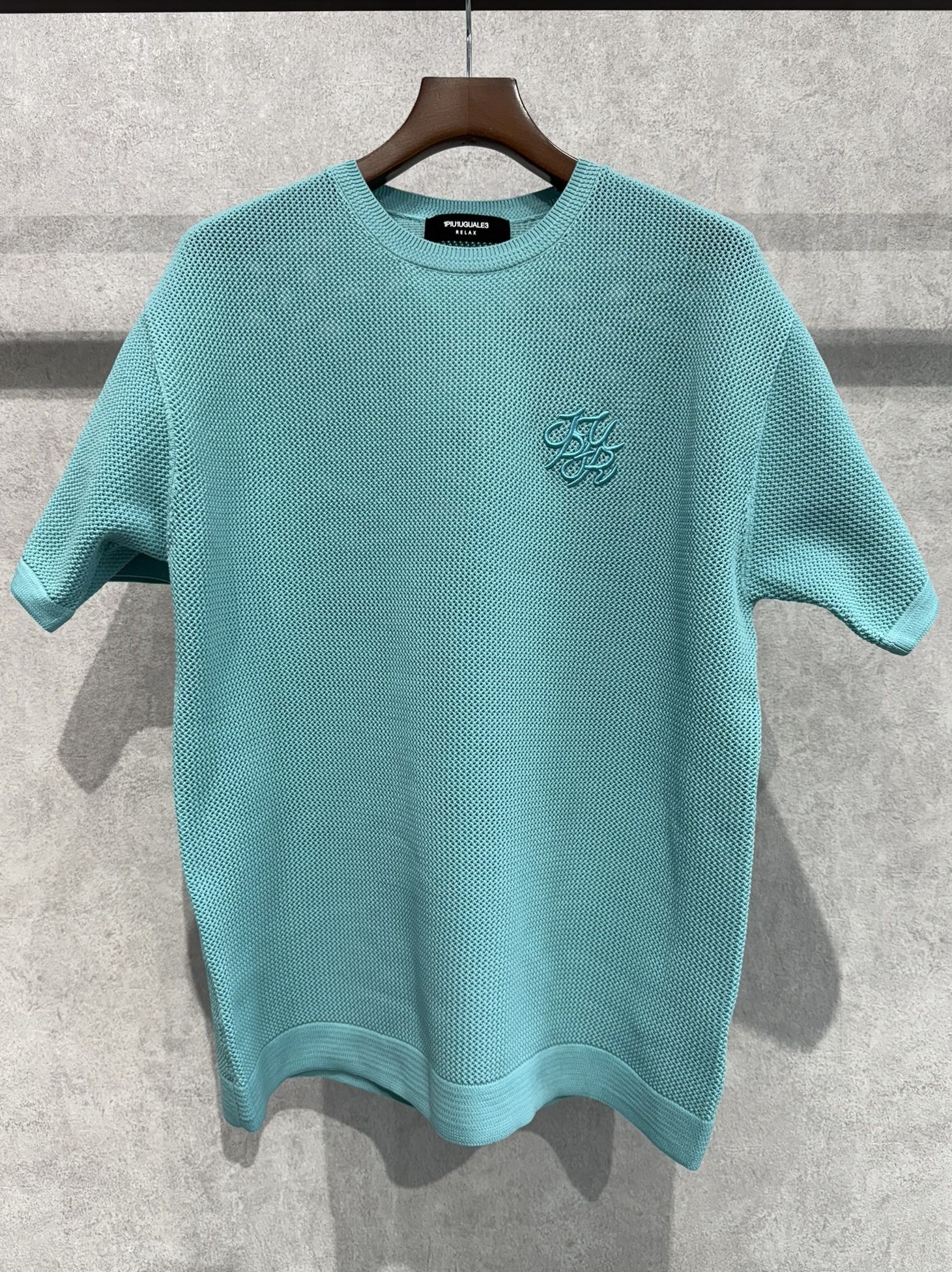 国内★1PIU1UGUALE3 RELAX★ロゴアイコン 半袖ニットTシャツ SHIFFON｜1PIU1UGUALE3 RELAX ロゴアイコン半袖ニットTシャツ