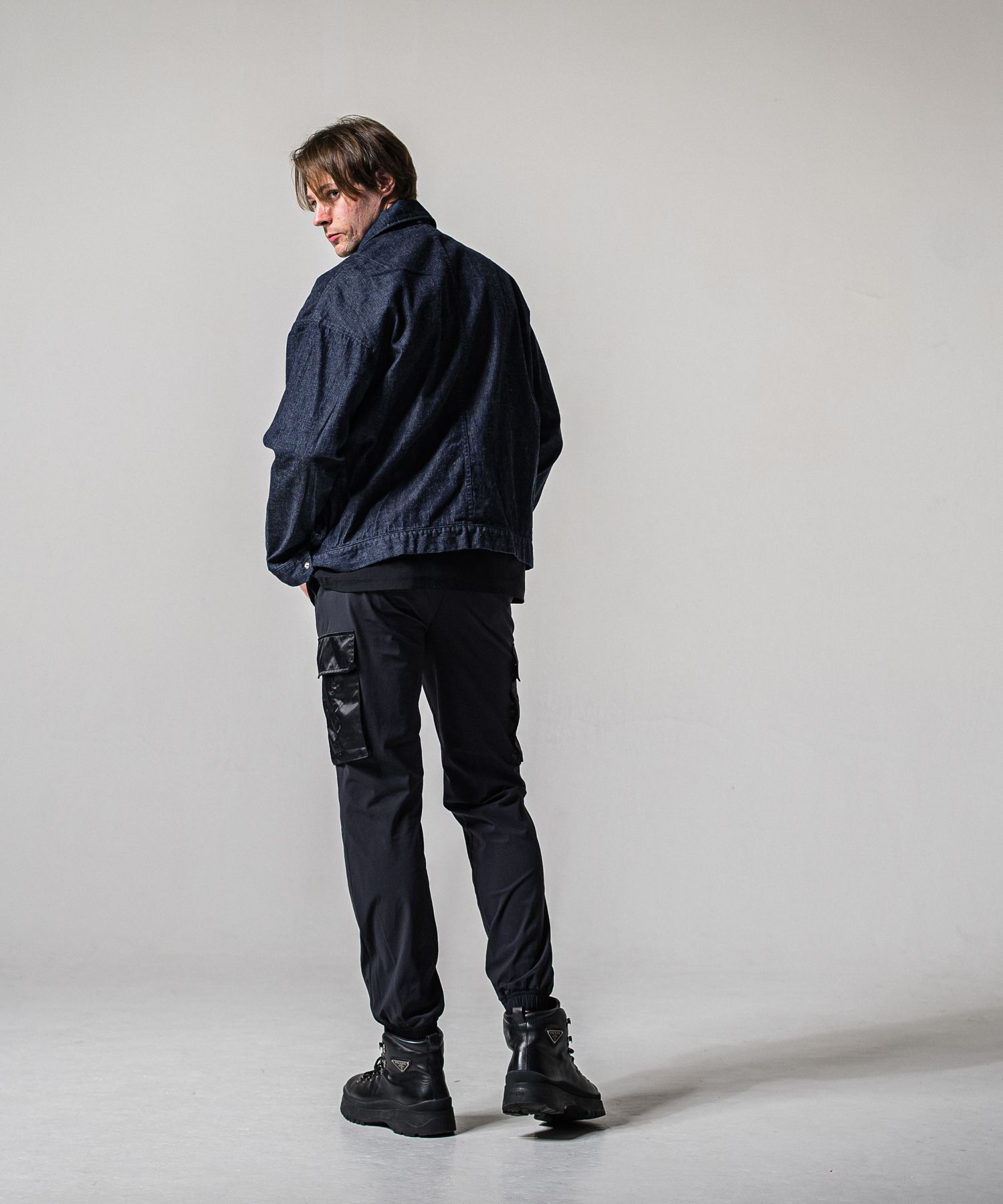 NY PT CARGO PANTS / RC39-ST-035 / ナイロン裾ゴムイージーカーゴパンツ / ブラック (2月中旬入荷予定)