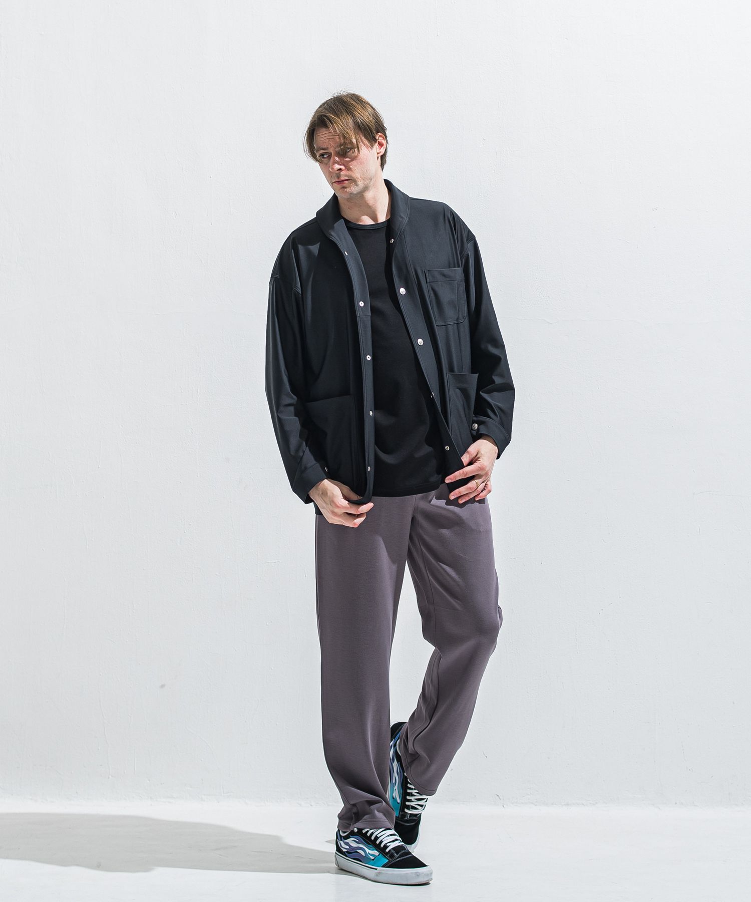 SEMI WIDE TUCK PANTS / RC40-ST-016WT / セミワイドタックパンツ / ダンボールチャコール (4月中旬入荷予定)