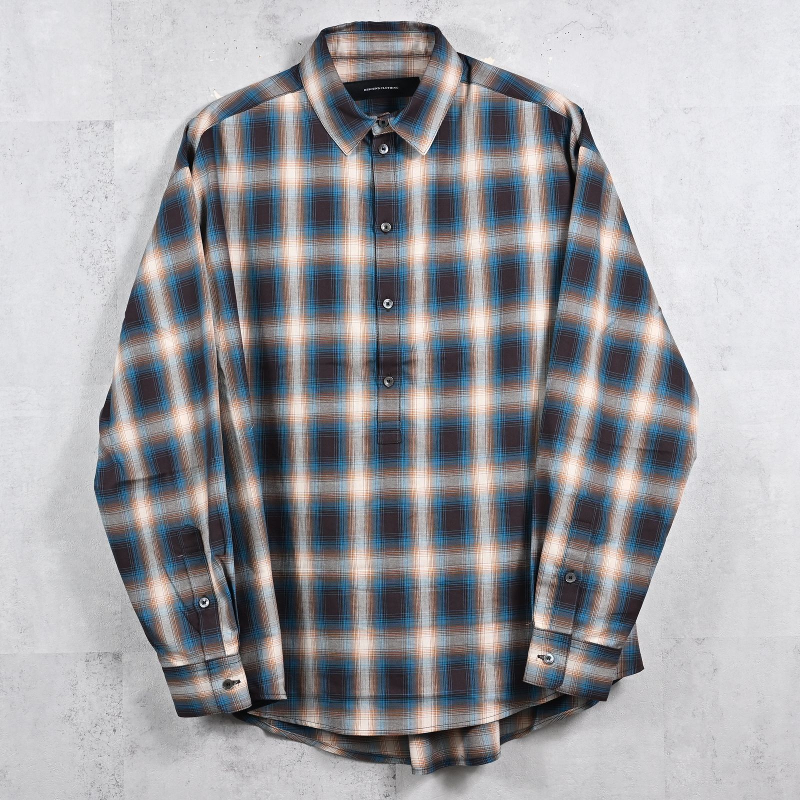 PULL JACK SHIRT / RC39-SH-003 / プルオーバーチェックシャツ / ブルー×ブラウン (3月上旬入荷予定)