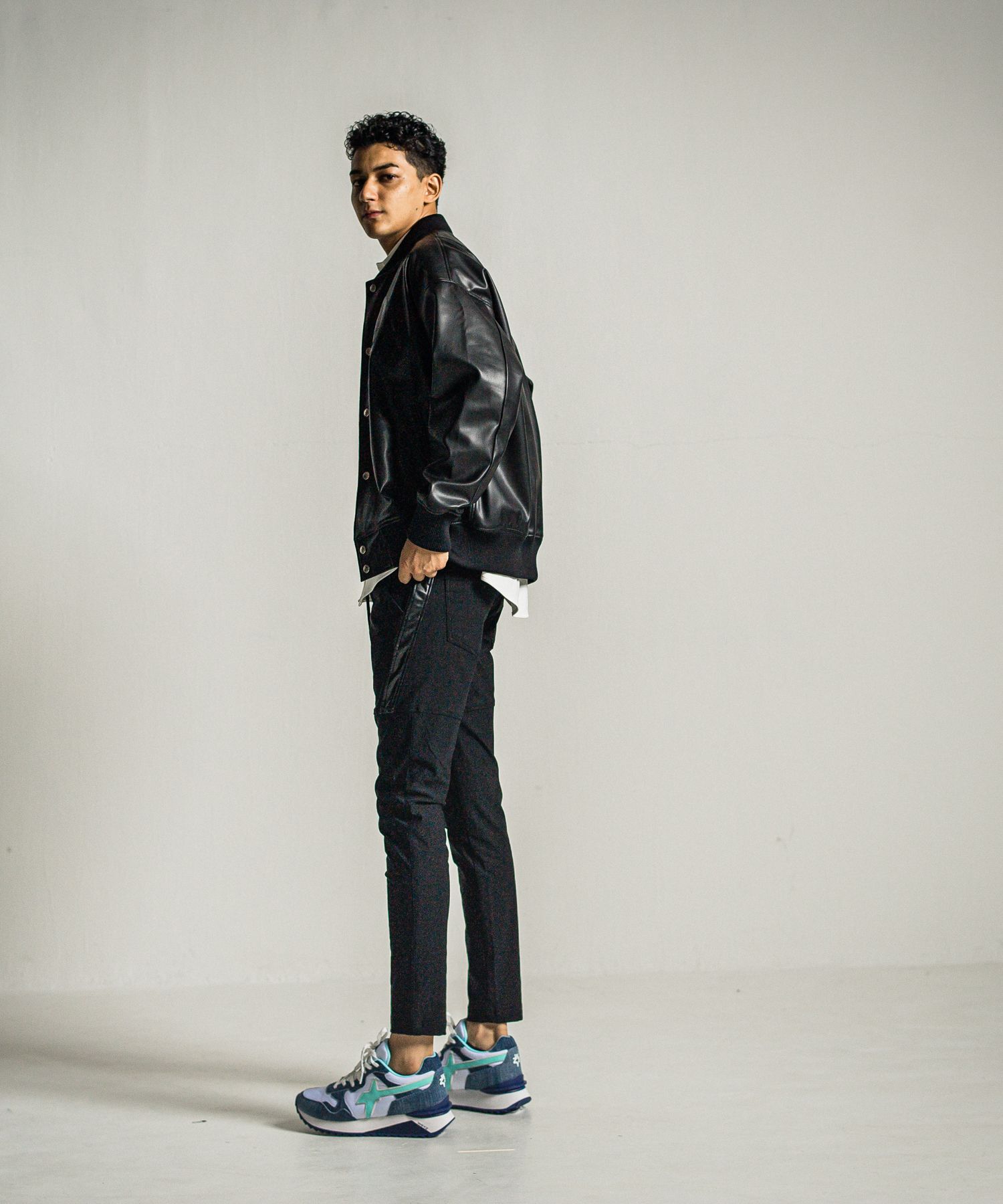 TYLER PANTS / RC34-ST-026H / 裏起毛レザーラインイージーパンツ / ブラック