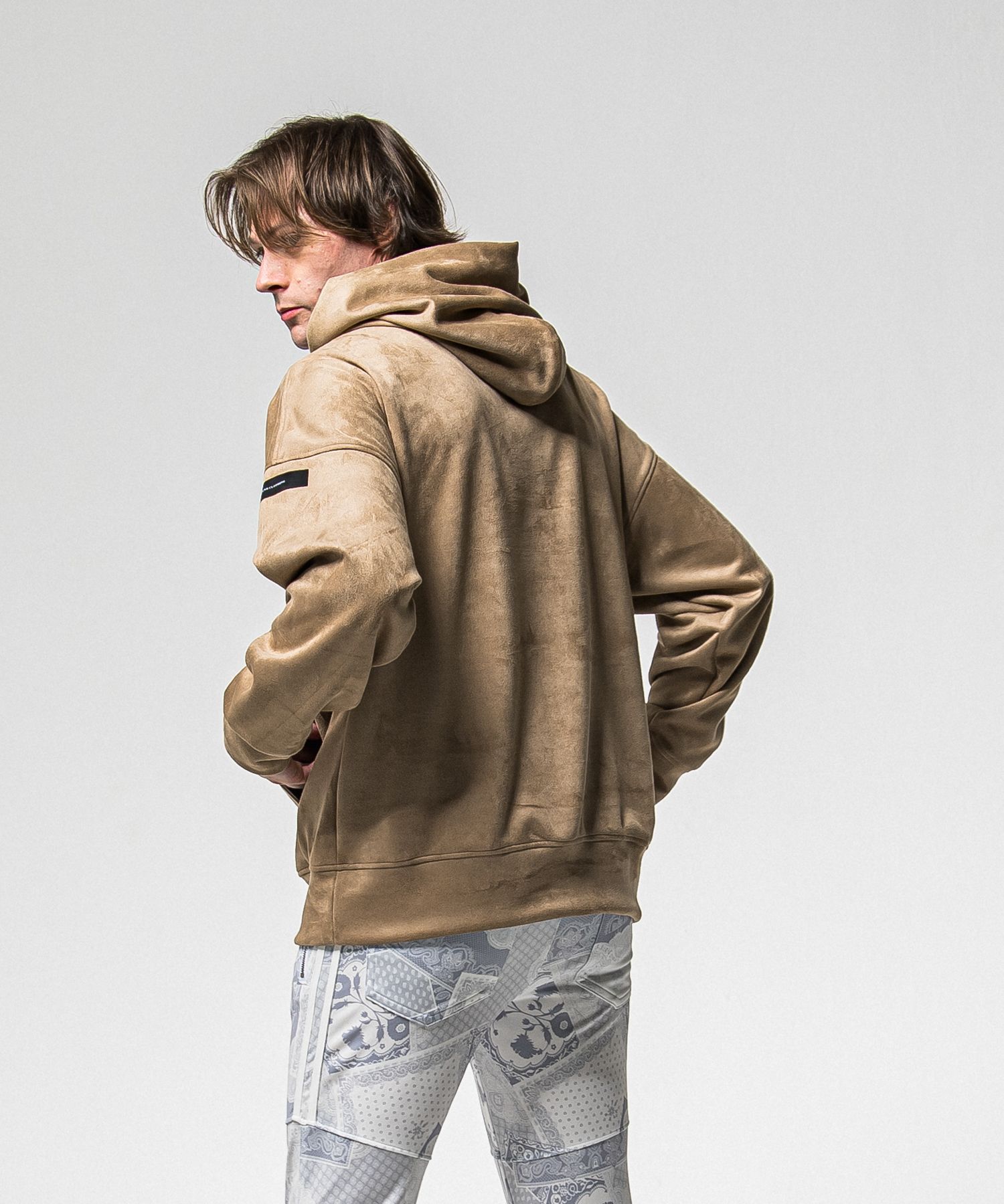 SUEDE LOOSE HOODIE / RC38-C-006 / スエードパーカー / ブラウン (1月上旬入荷予定)