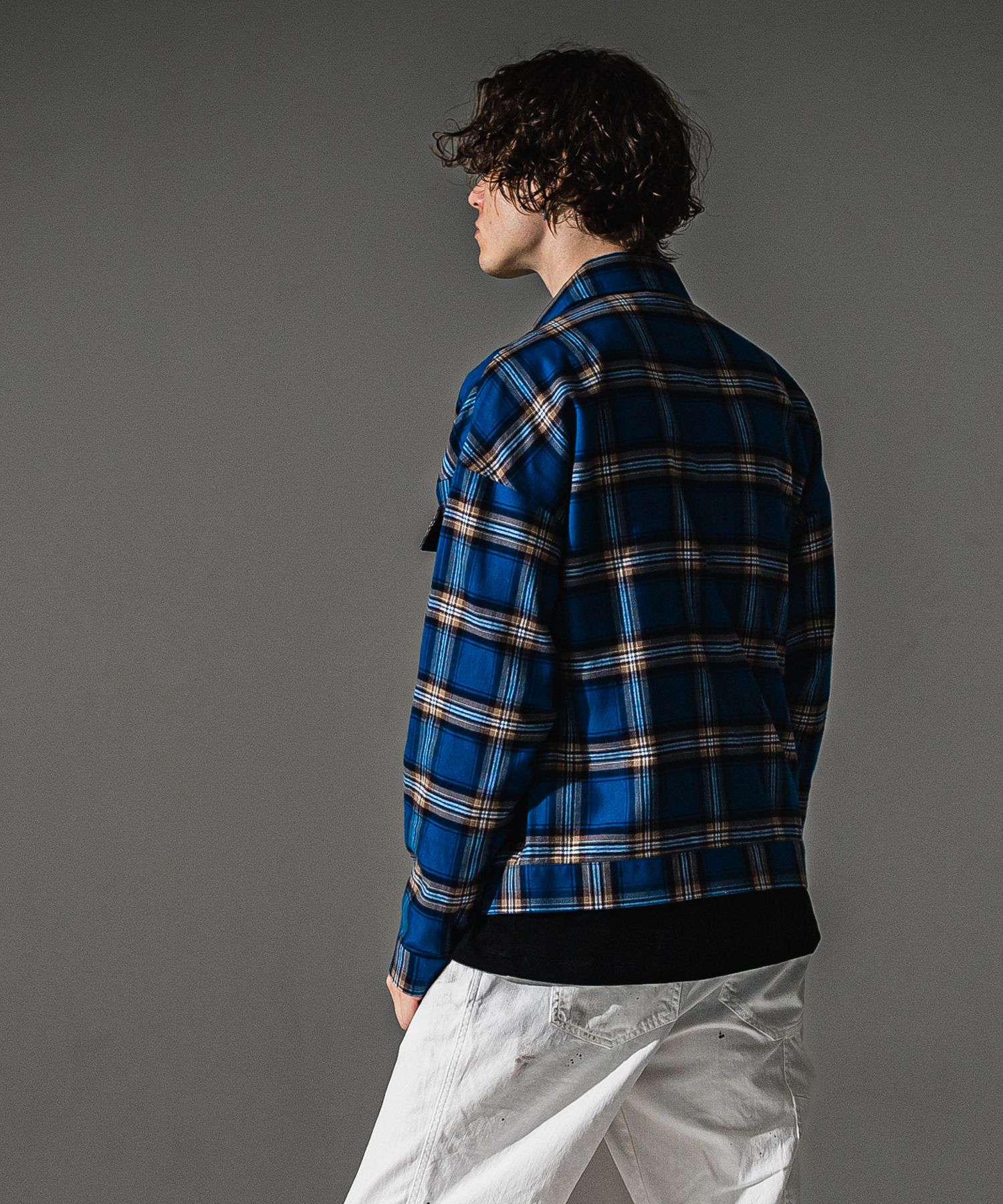 CHECK SHIRT JACKET / RC41-SH-003 / チェックシャツジャケット / ブルー (8月下旬入荷予定)