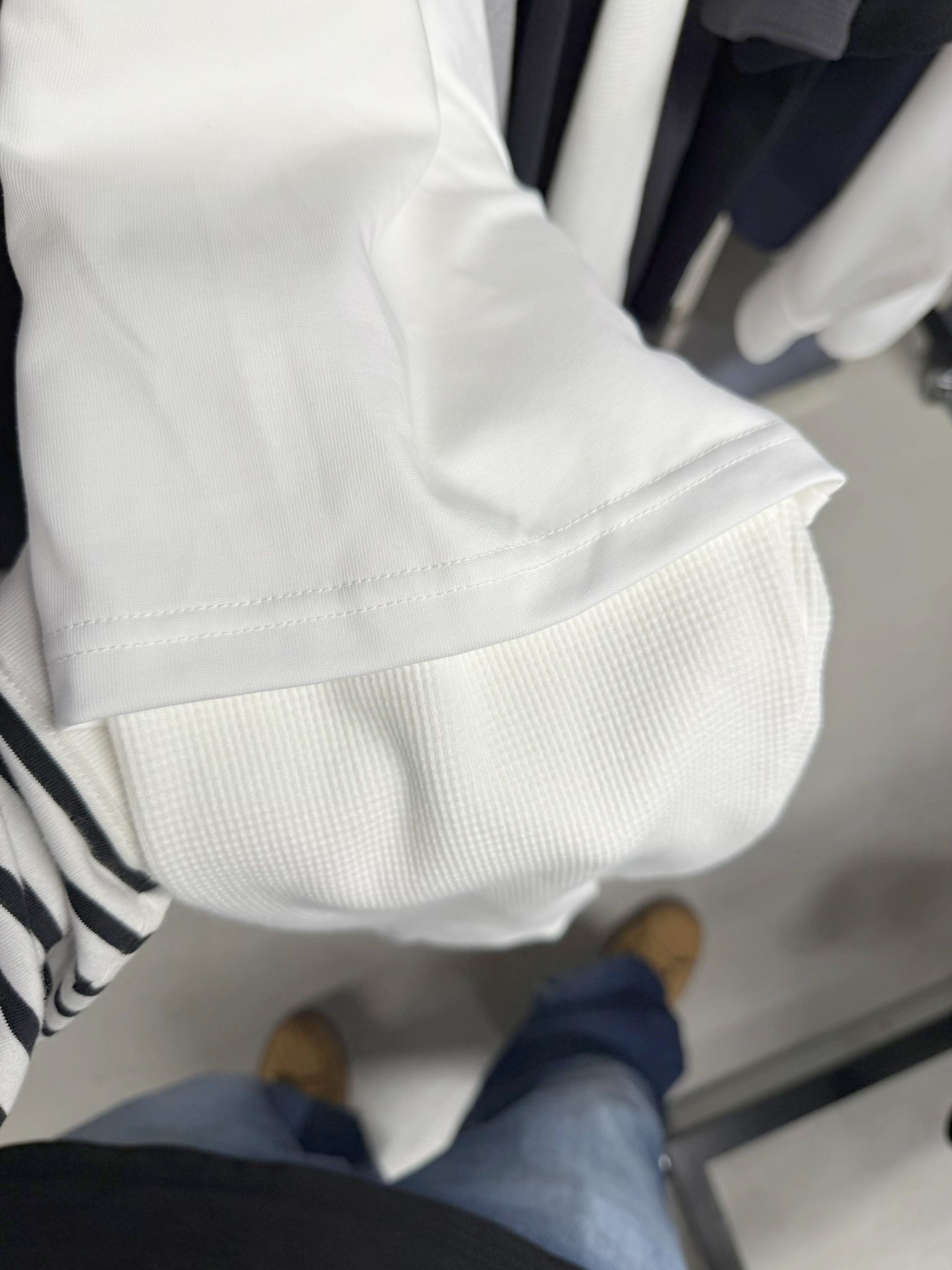 FAKE LAYERED WAFFLE LONG SLEEVE / RC39-T-007 / サーマルレイヤードロングスリーブTシャツ / ホワイト (1月下旬入荷予定)