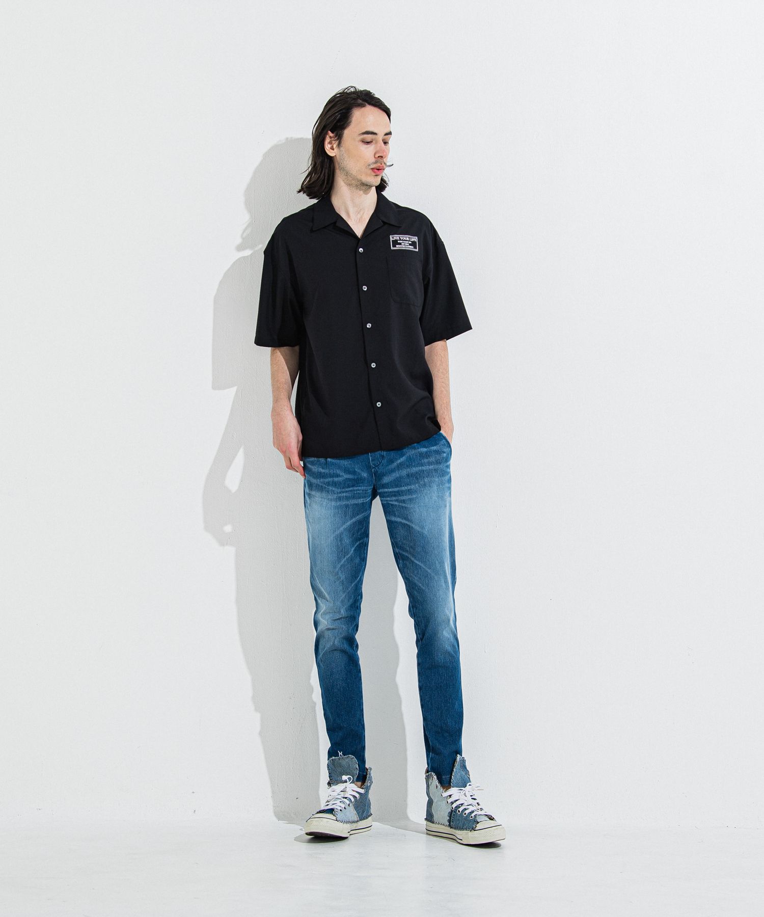 DENIM JERSEY CHRIS EASY TUCK PT / RC36-ST-016TD / ライトオンスデニムジャージイージータックパンツ / ダークインディゴ