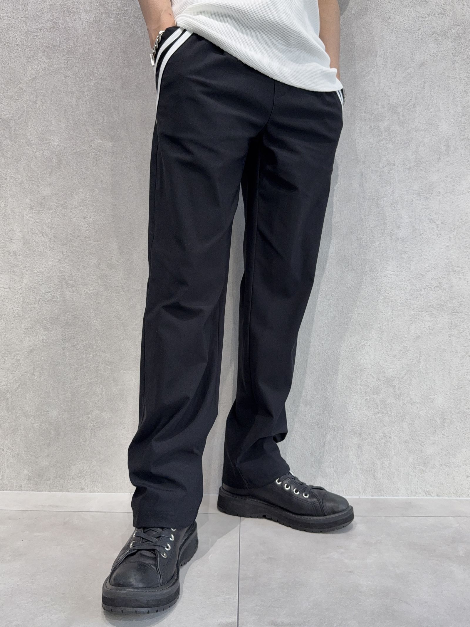 EDGE NYLON SEMI WIDE PT / RC40-ST-014WT / エッジナイロンセミワイドラインパンツ / ブラック×ホワイト
