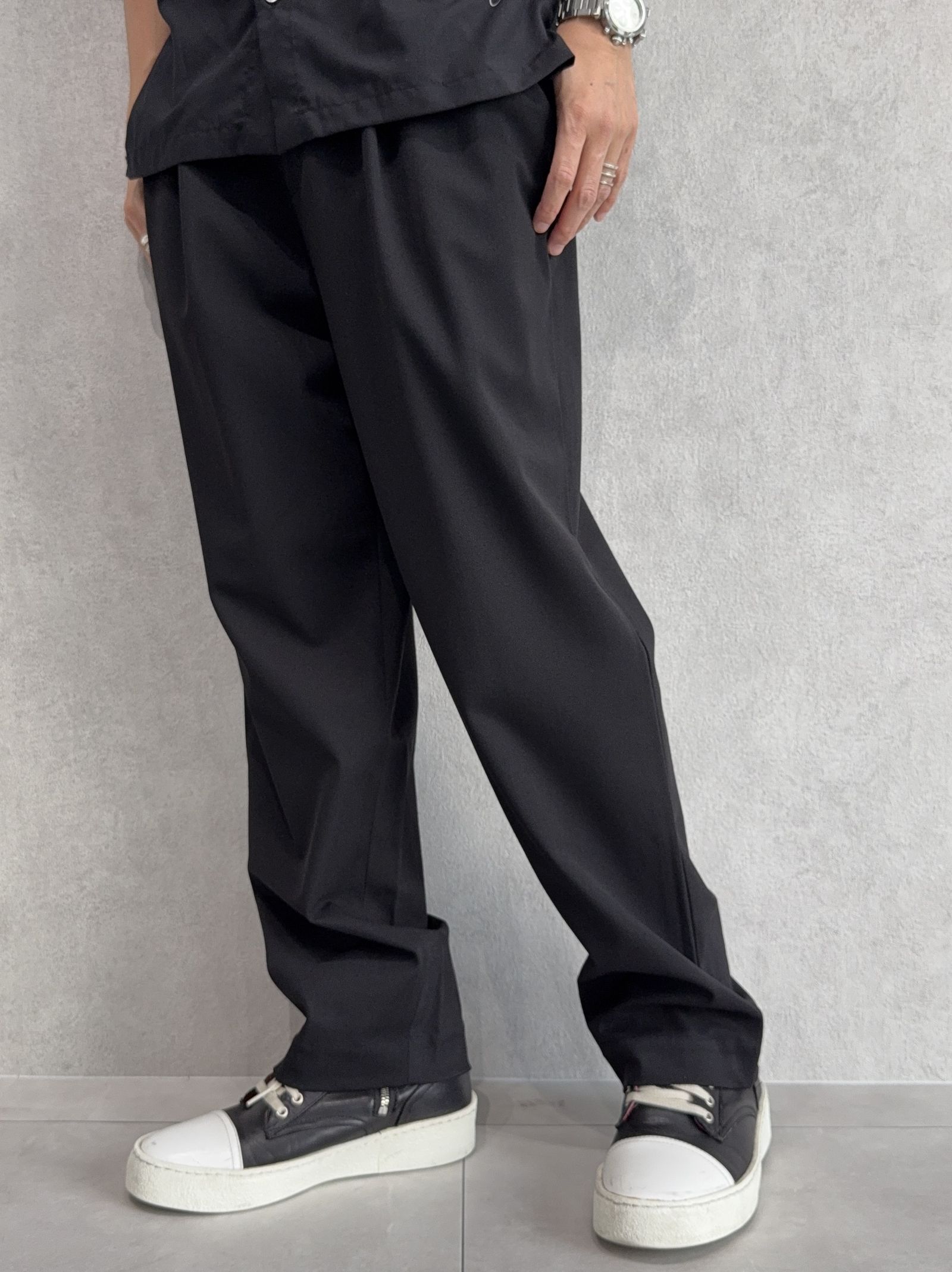 リサウンド　クロージング　ラインストレッチパンツ　ナイロン　L 黒　3 RESOUND CLOTHING(リサウンドクロージング) LEATHER LINE TRUCK