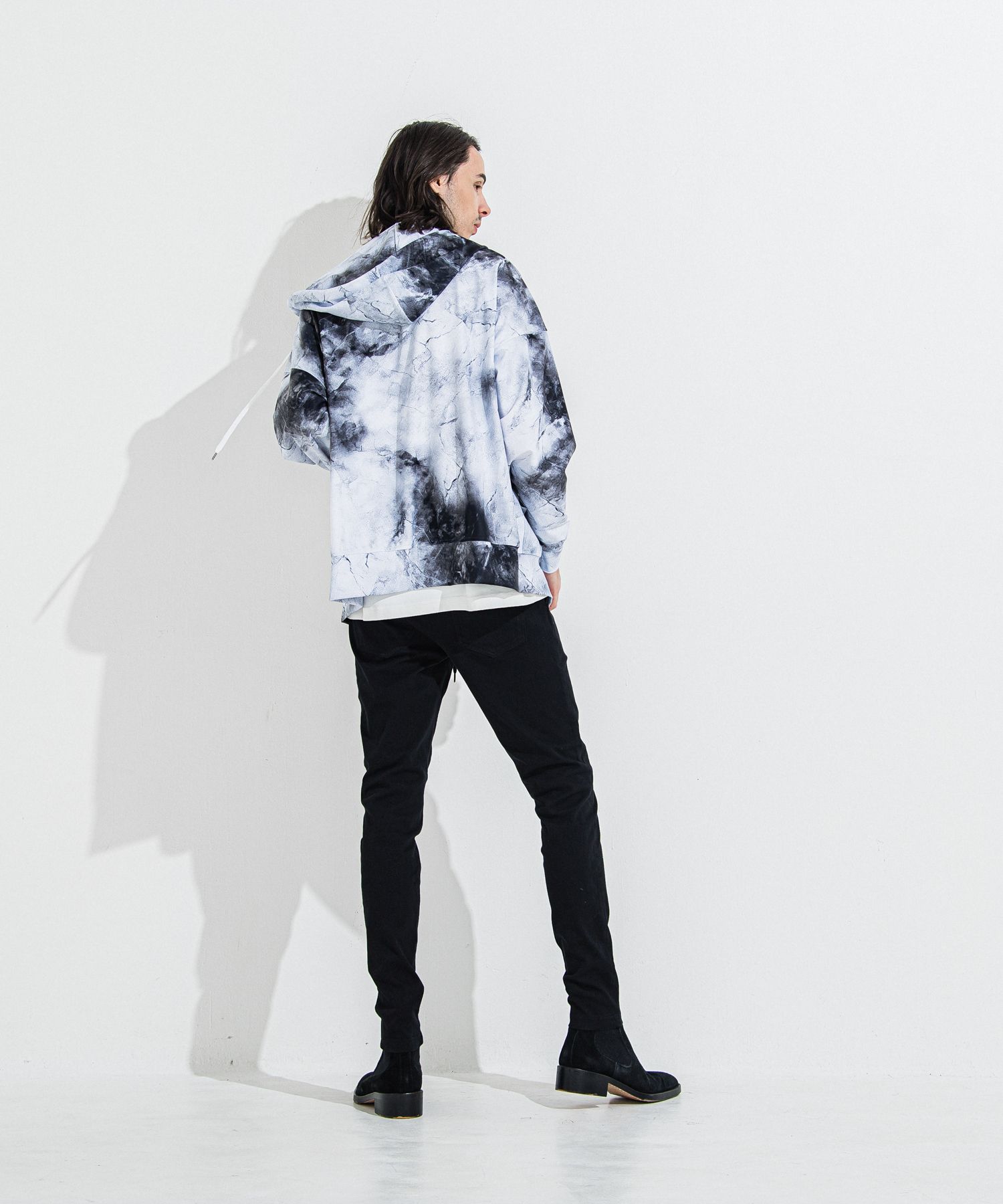 DENIM JERSEY CHRIS EASY TUCK PT / RC36-ST-016TD / ライトオンスデニムジャージイージータックパンツ / ブラック