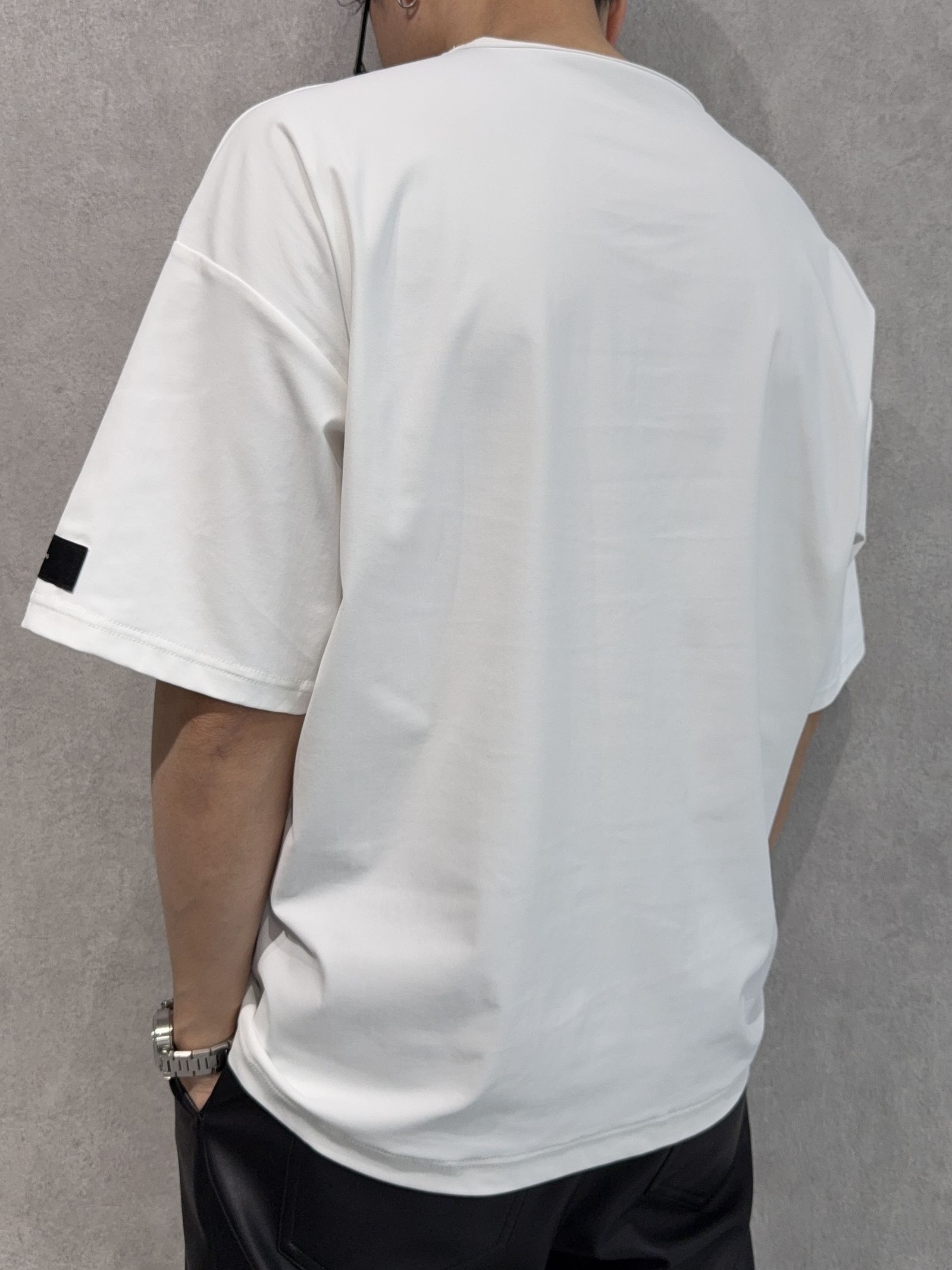 LEATHER POCKET OVER NYLON T / RC39-T-005 / レザーポケットナイロンビッグTシャツ / ホワイト