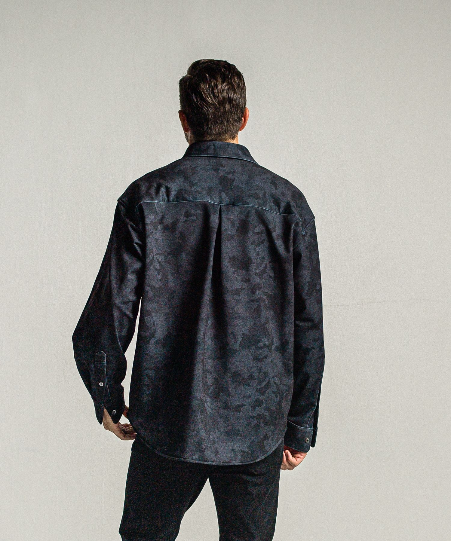 JERSEY JACK SHIRT / RC34-SH-001 / 裏起毛オーバーサイズシャツ / ブラックカモフラ