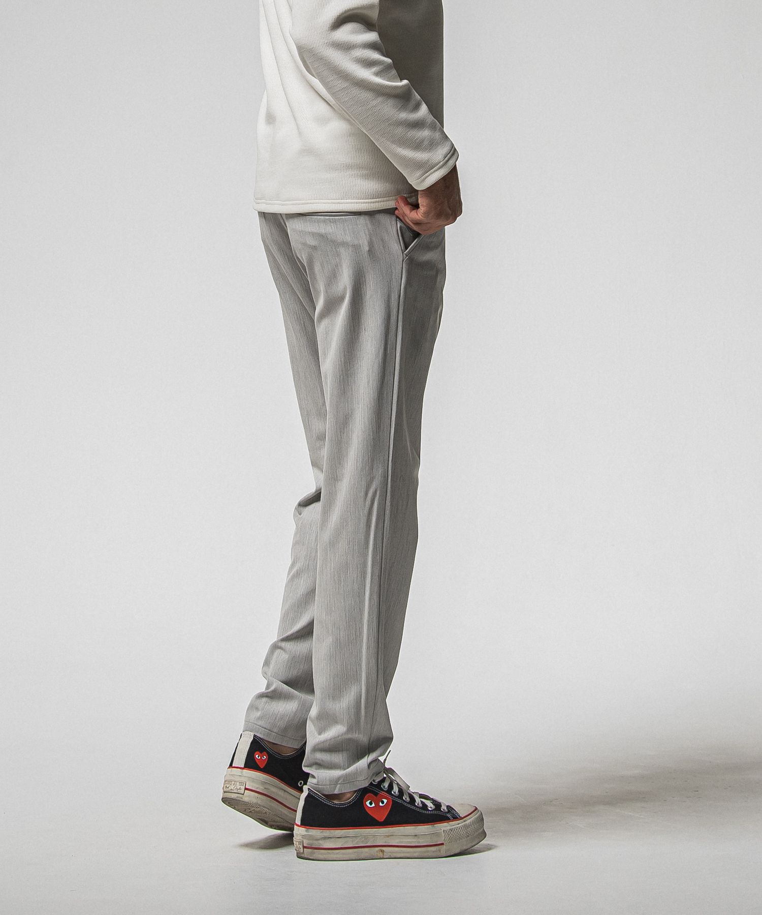 PAT WIDE EASY PANTS / RC38-ST-036BN / ワイドテーパードパンツ / グレー (1月上旬入荷予定)