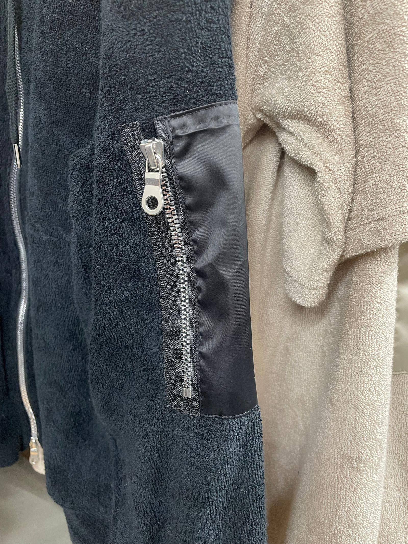 WEST PILE ZIP LOOSE HOODIE / RC27-C-008 / パイルジップパーカー / ブラック