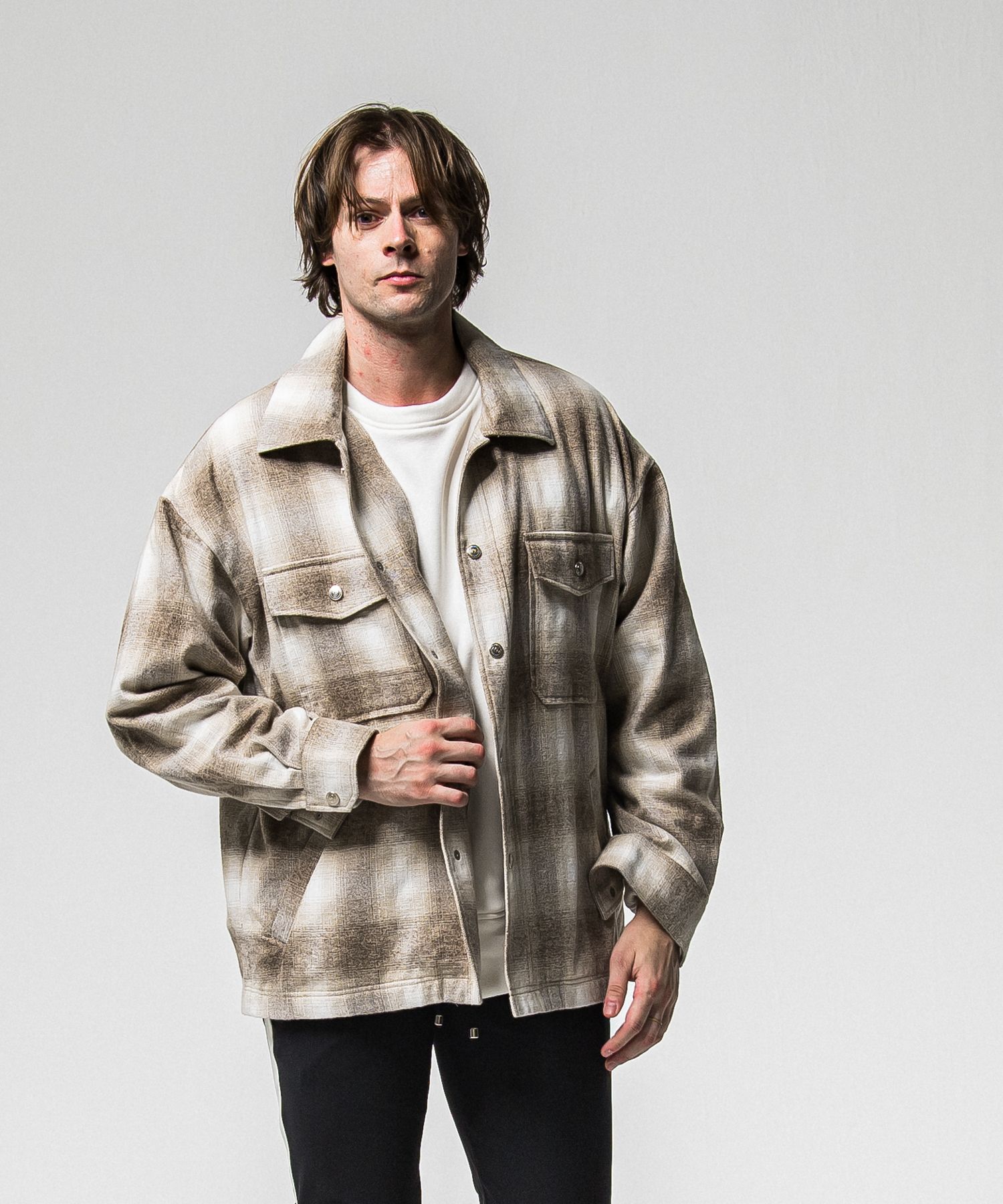 FLANNEL CHECK JK / RC38-JK-007 / フランネルチェックCPOジャケット / ブラウン (10月中旬入荷予定)