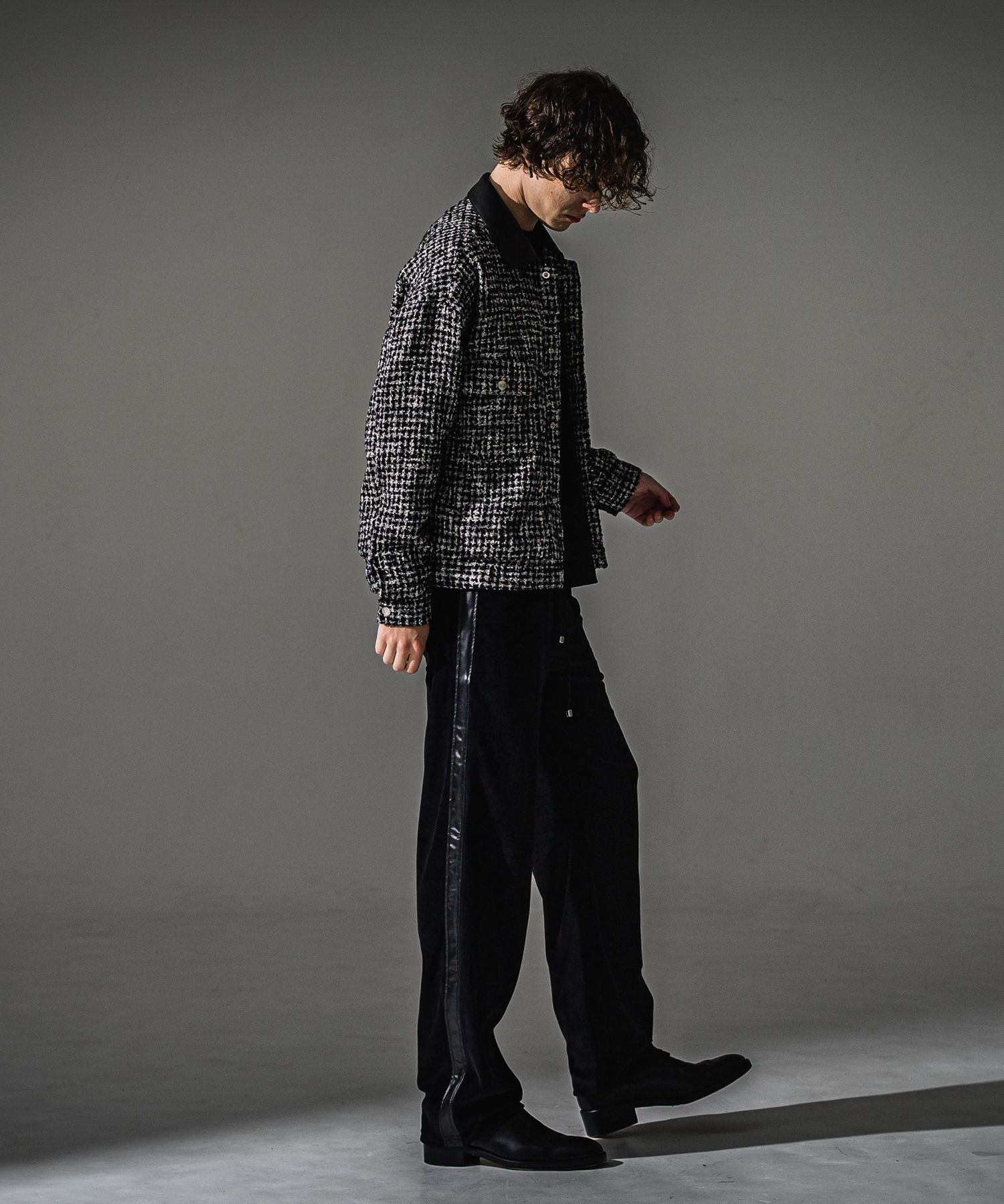 VELOUR SEMIWIDE TUCK PT / RC41-ST-044 / ベロアセミワイドタックパンツ / ブラック (9月中旬入荷予定)