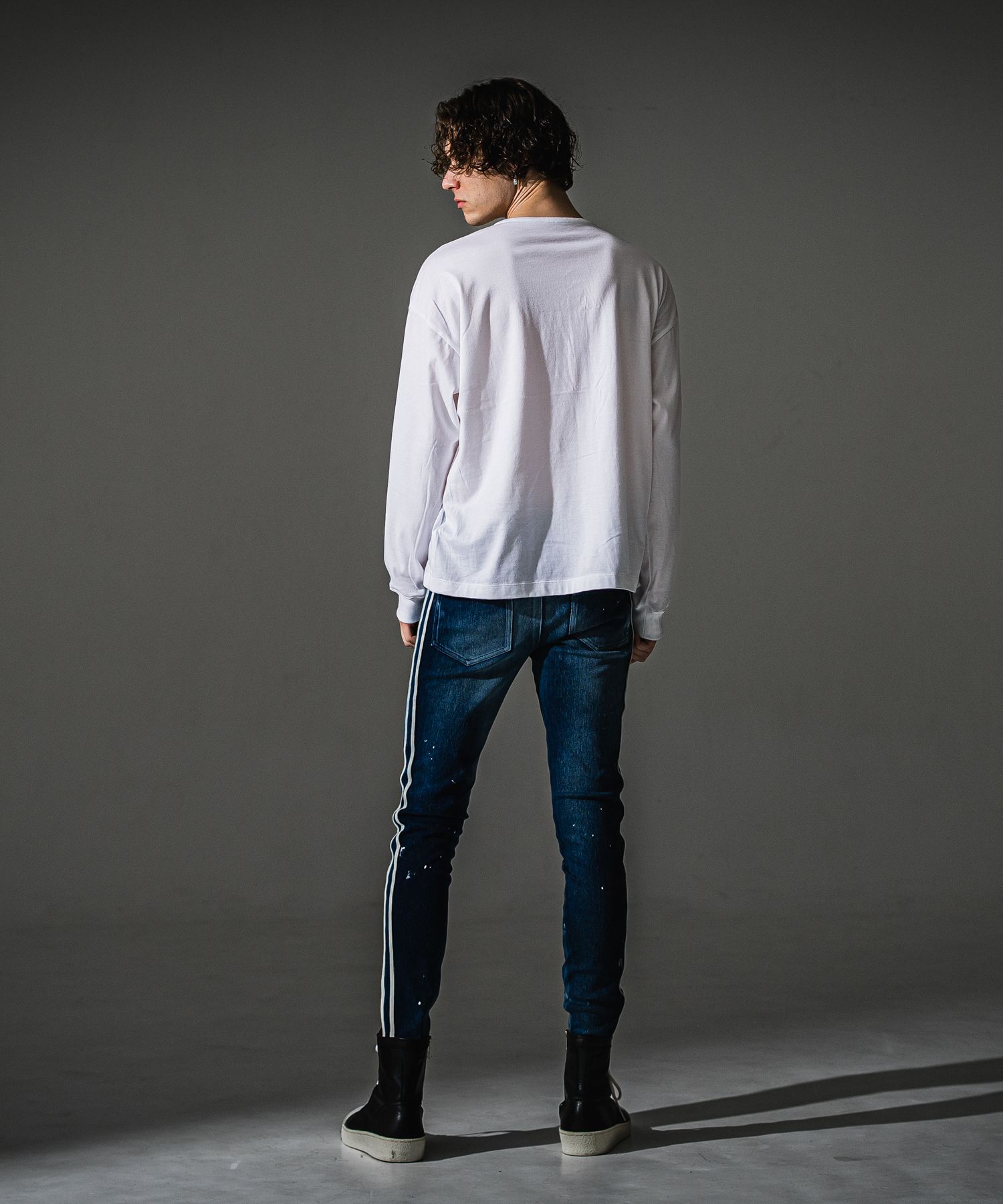 OVER HENRY LONGSLEEVE / RC41-T-004 / オーバーサイズヘンリーネック長袖Tシャツ / ホワイト (7月中旬入荷予定)
