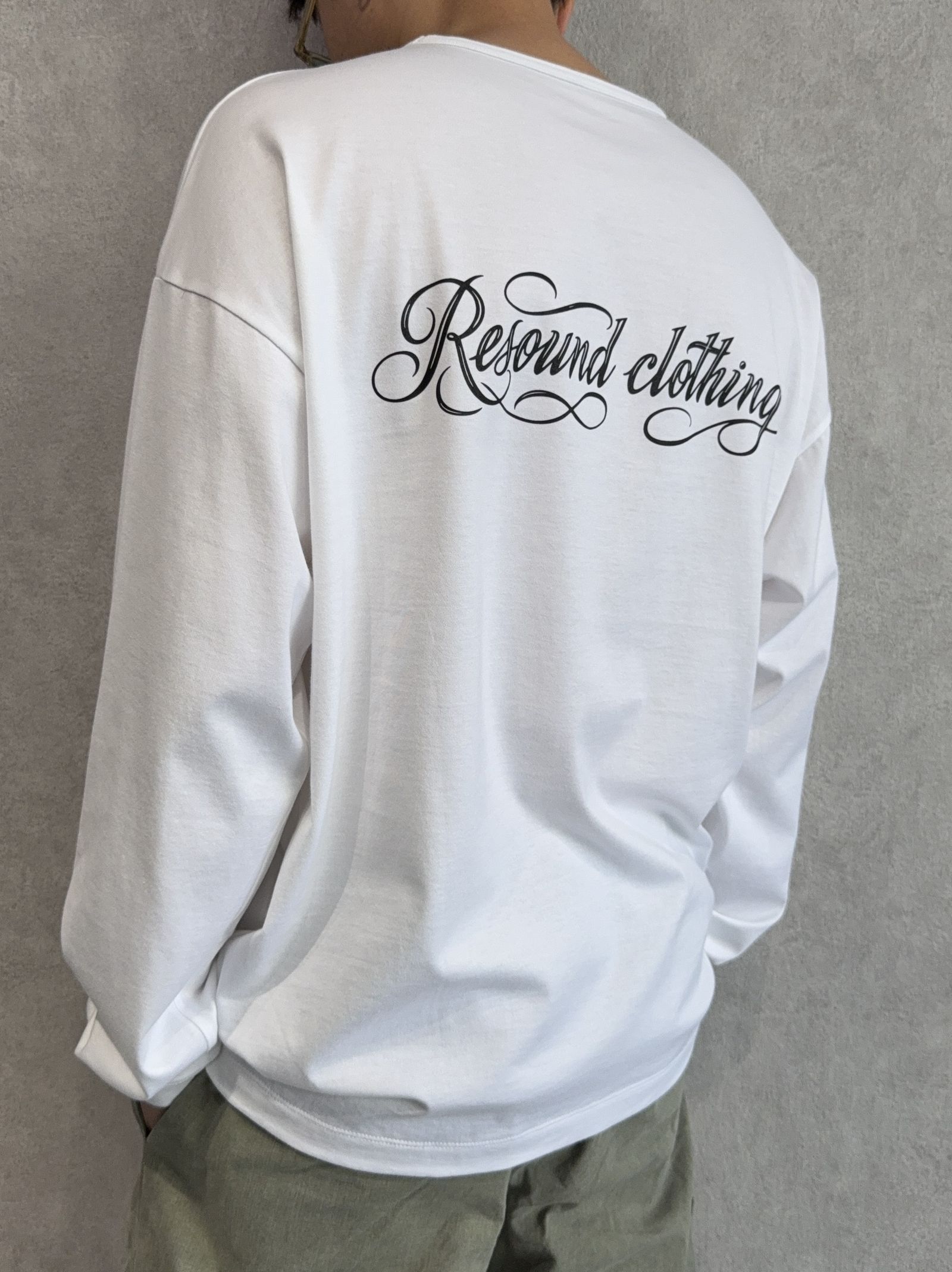 PIN ST RC OVER LONGSLEEVE TEE / RC41-T-003 / オーバーサイズ長袖バックロゴTシャツ / ホワイト