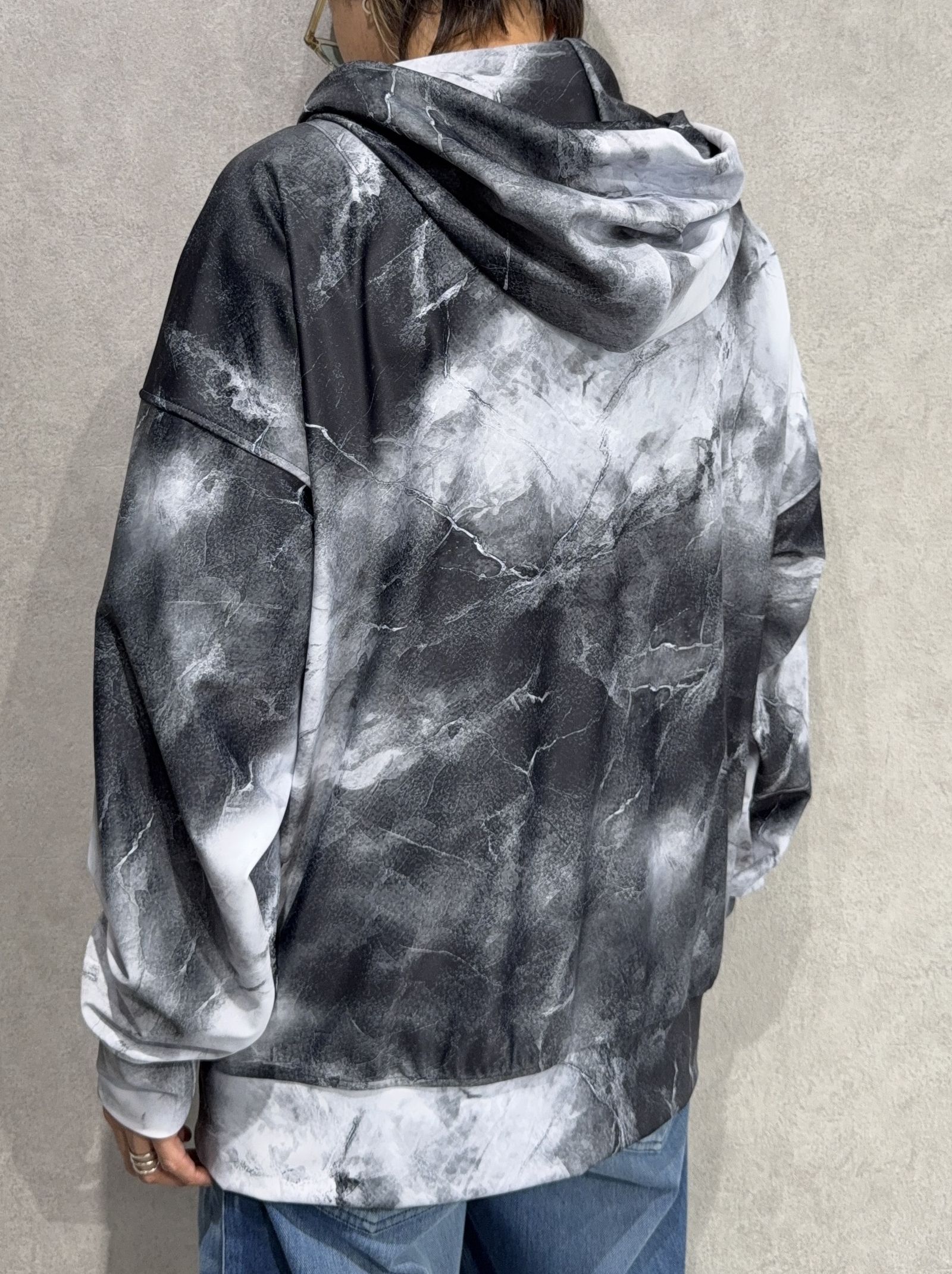 RUSH OVER ZIPUP HOODIE / RC36-C-001 / ラッシュガードパーカー / マーブルブラック