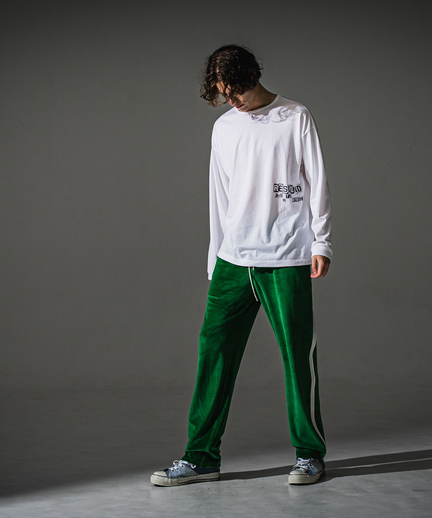 UK OVER LONGSLEEVE TEE / RC41-T-002 / オーバーサイズ長袖ロゴプリントTシャツ / ホワイト (7月中旬入荷予定)