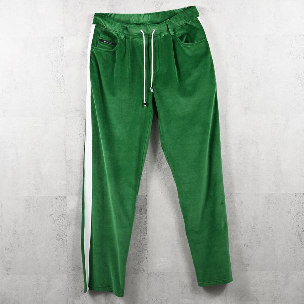 VELOUR SEMIWIDE TUCK PT / RC41-ST-044 / ベロアセミワイドタックパンツ / グリーン (9月中旬入荷予定)